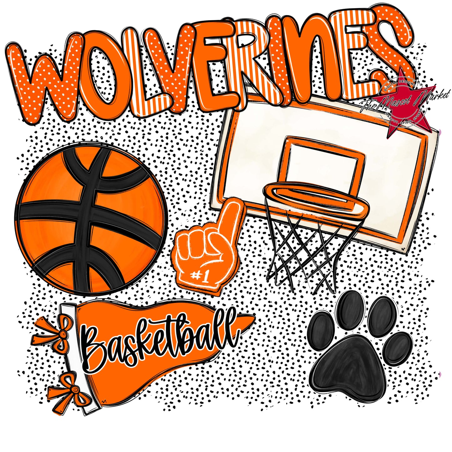 Wolverines Basketball Spirit-Orange
