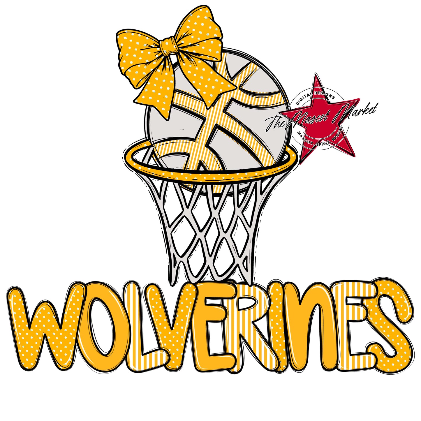 Wolverines Basketball Spirit Design-Yellow