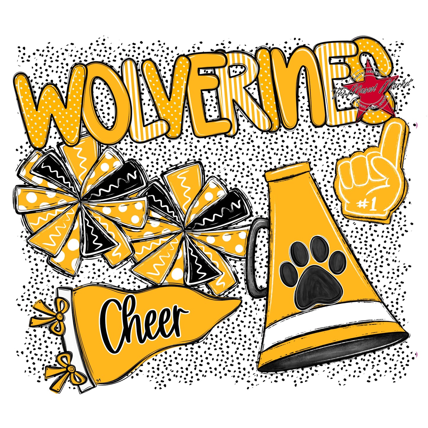 Wolverines Cheer Spirit-Yellow