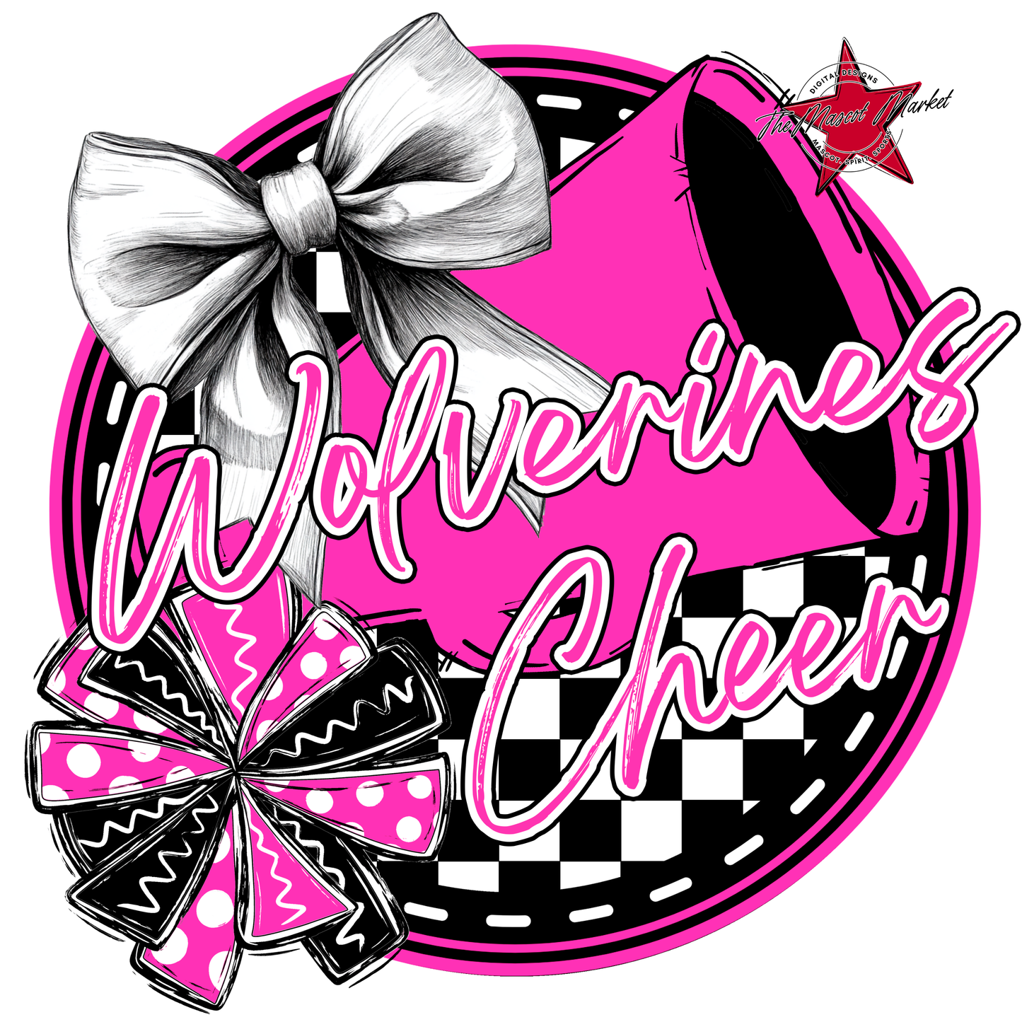 Wolverines Circle Cheer Design-Pink