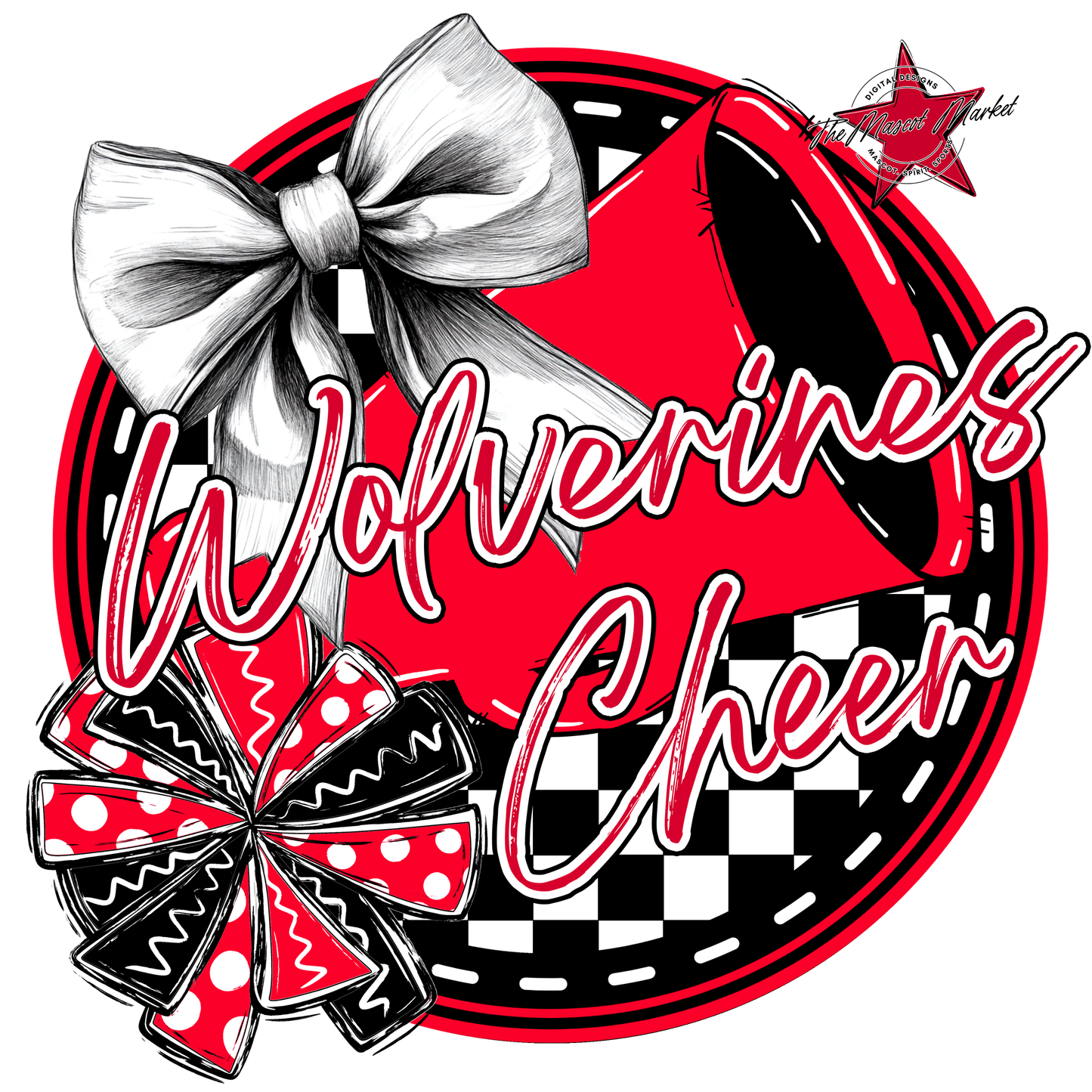 Wolverines Circle Cheer Design-Red