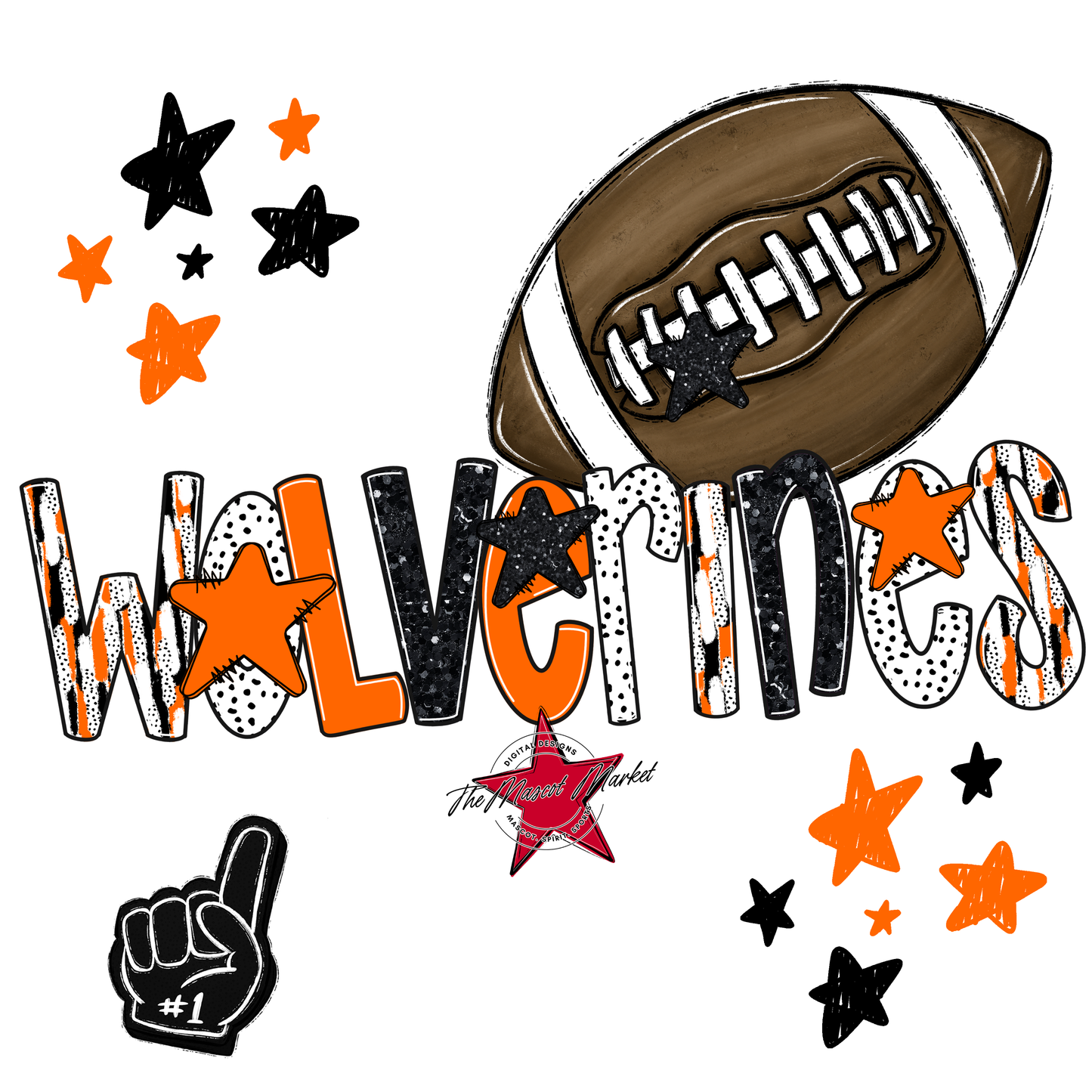 Wolverines Football Scrape-Orange