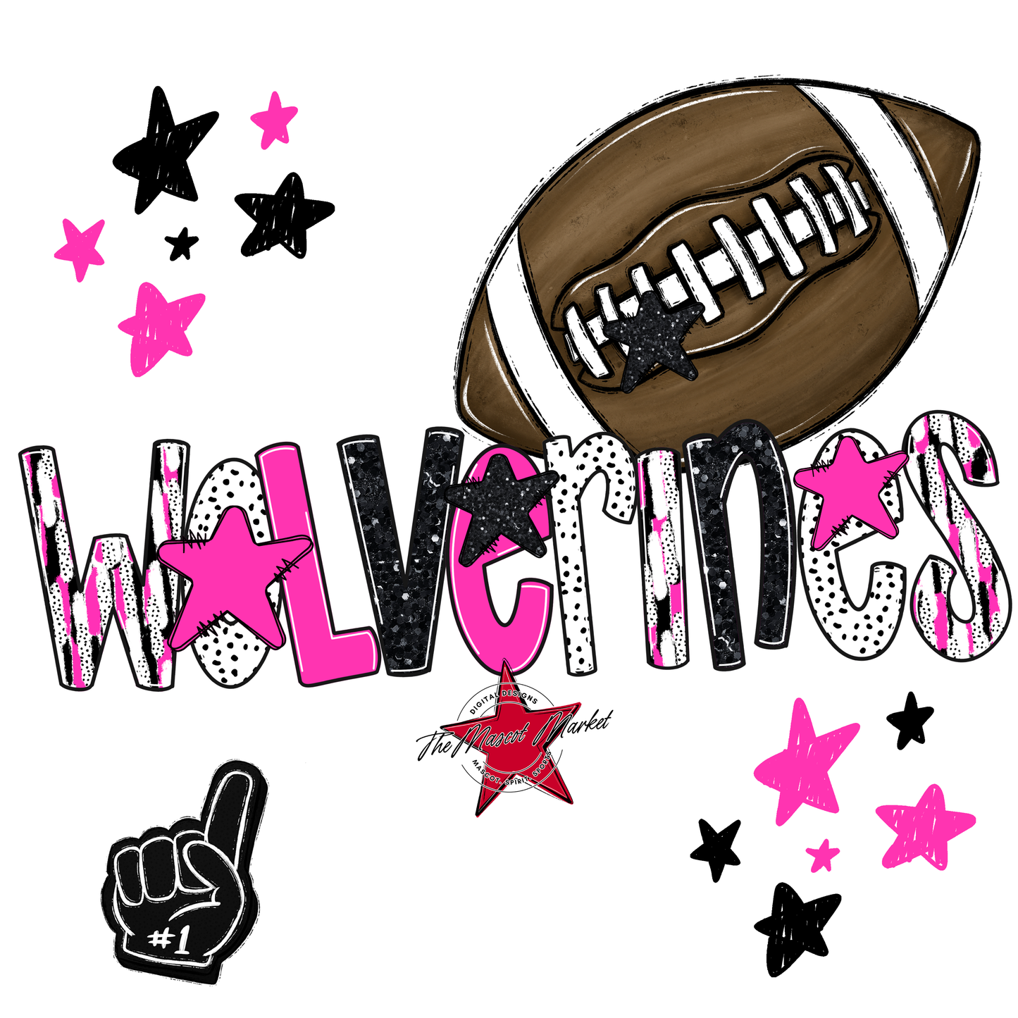 Wolverines Football Scrape-Pink