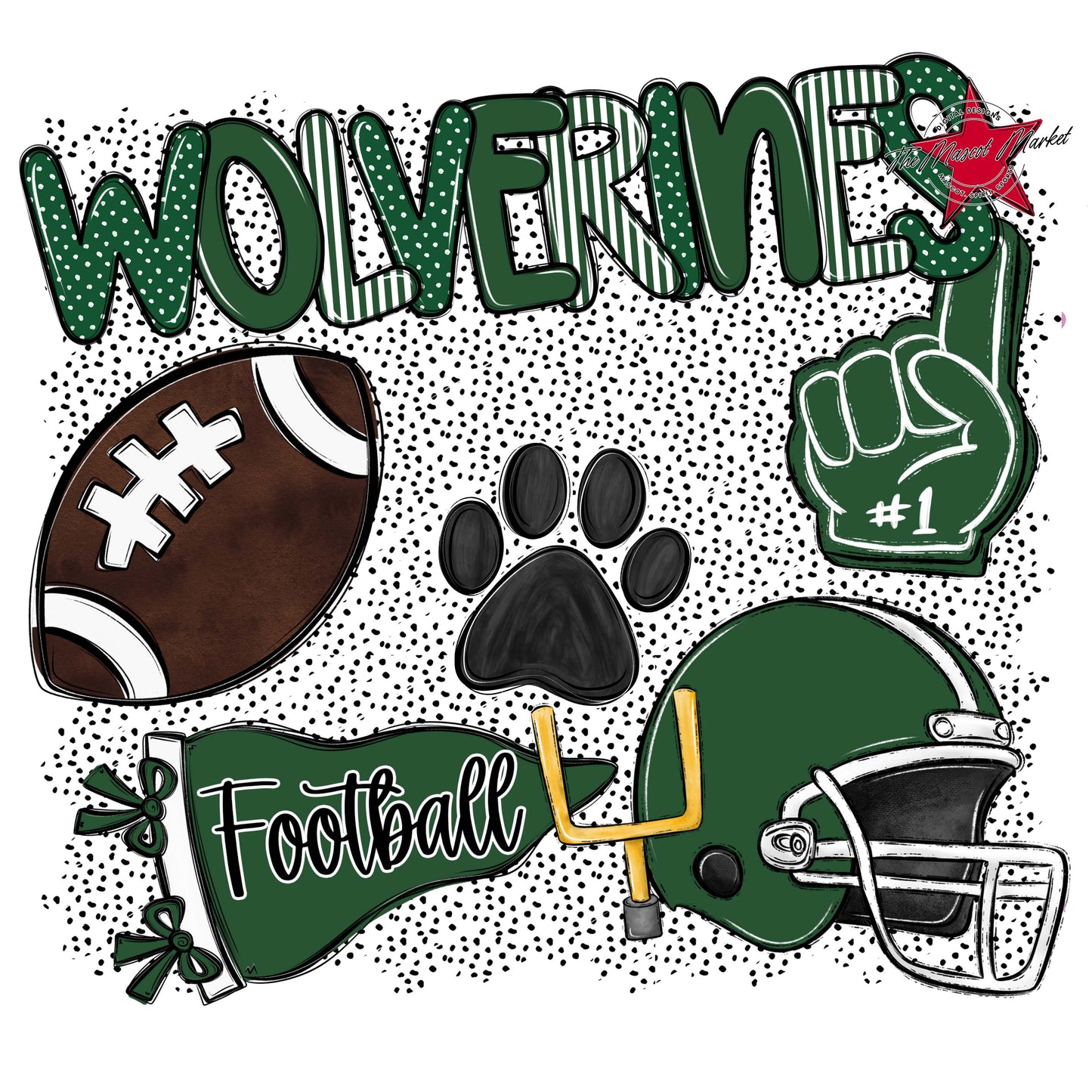 Wolverines Football Spirit-Green