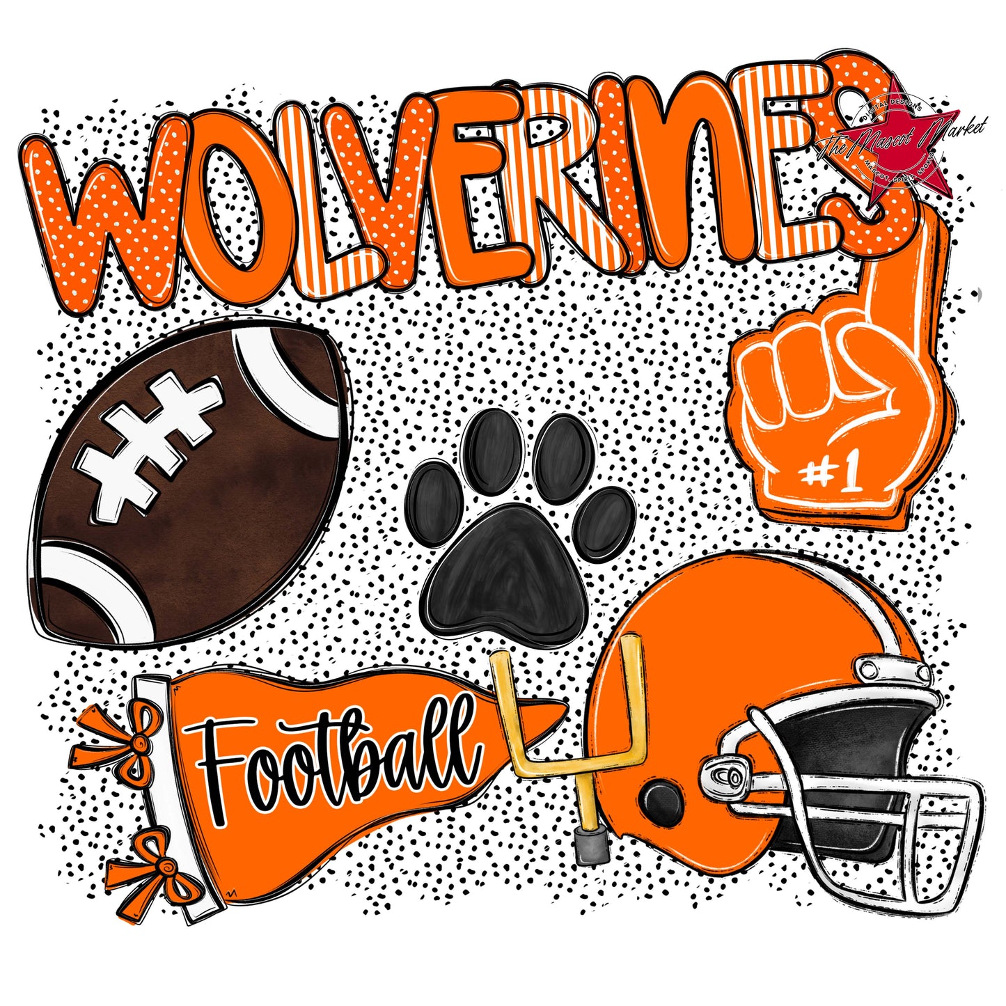 Wolverines Football Spirit-Orange