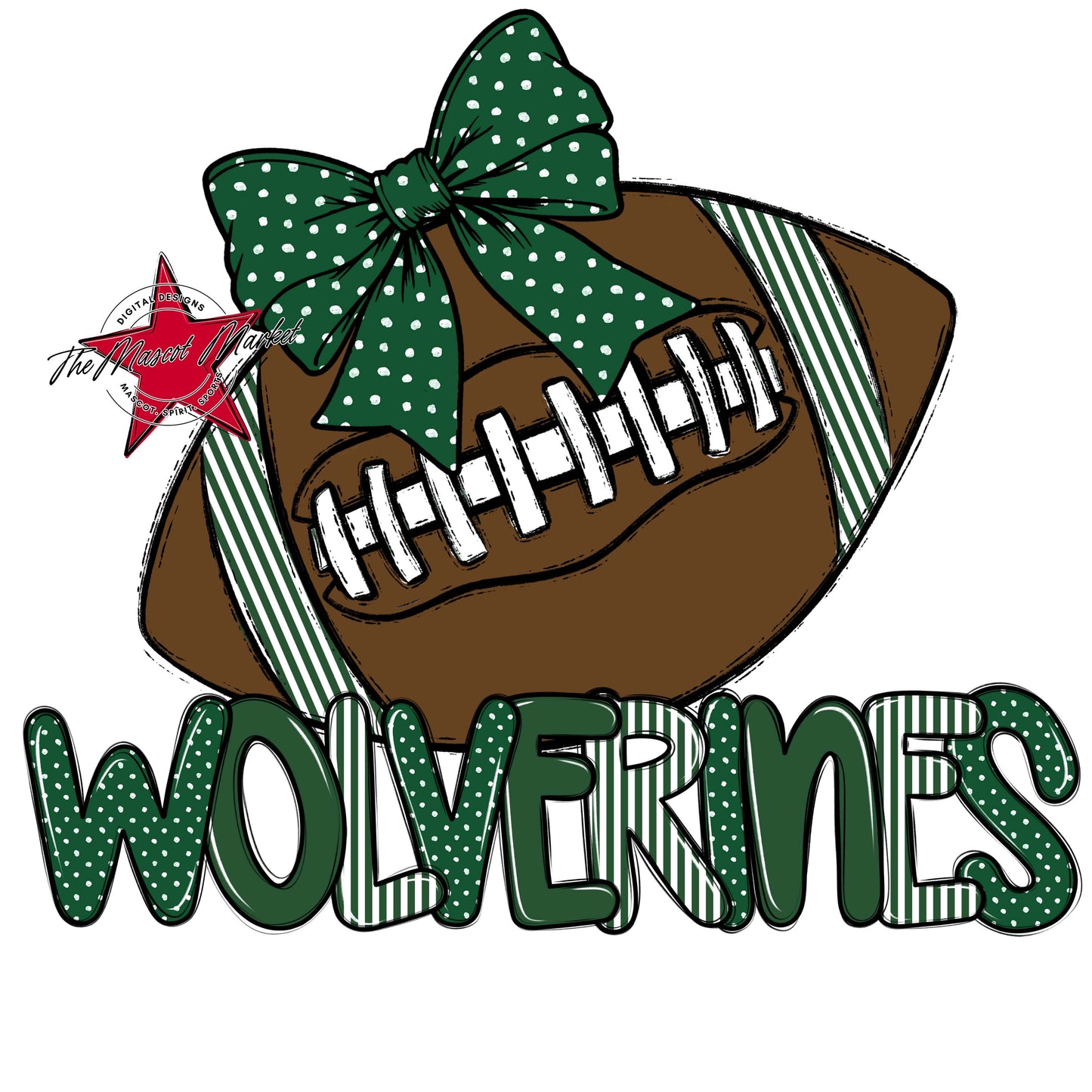 Wolverines Football Spirit Design-Green