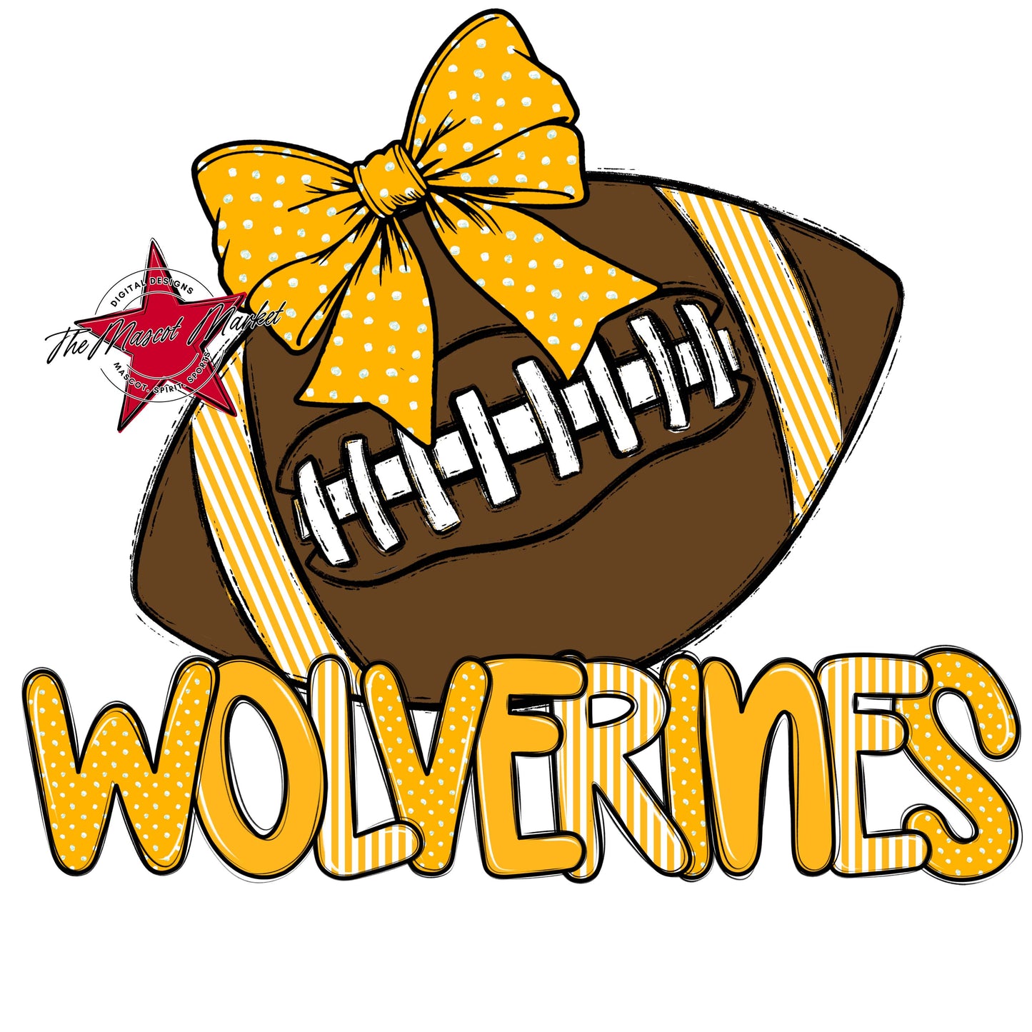 Wolverines Football Spirit Design-Yellow