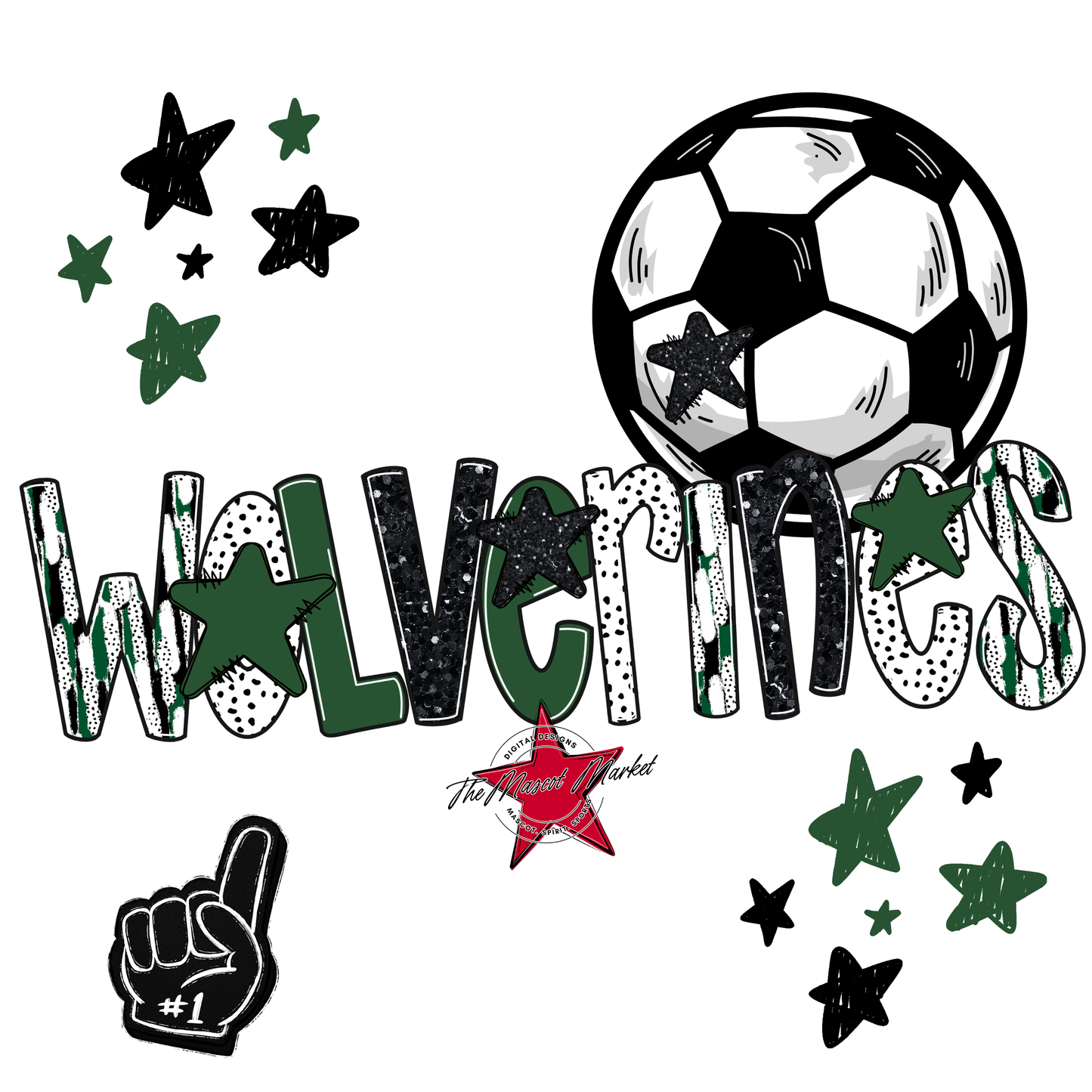 Wolverines Soccer Scrape-Green