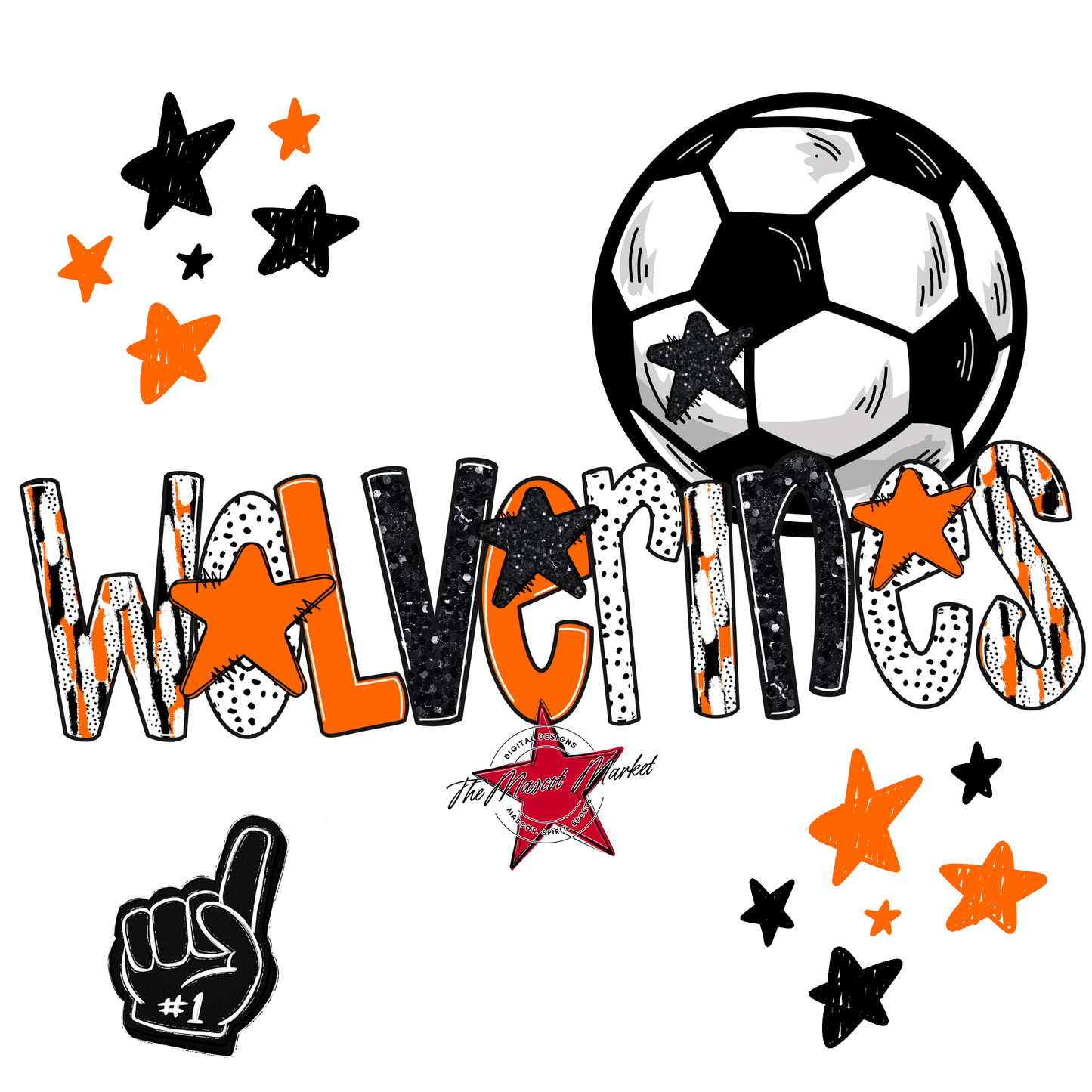 Wolverines Soccer Scrape-Orange