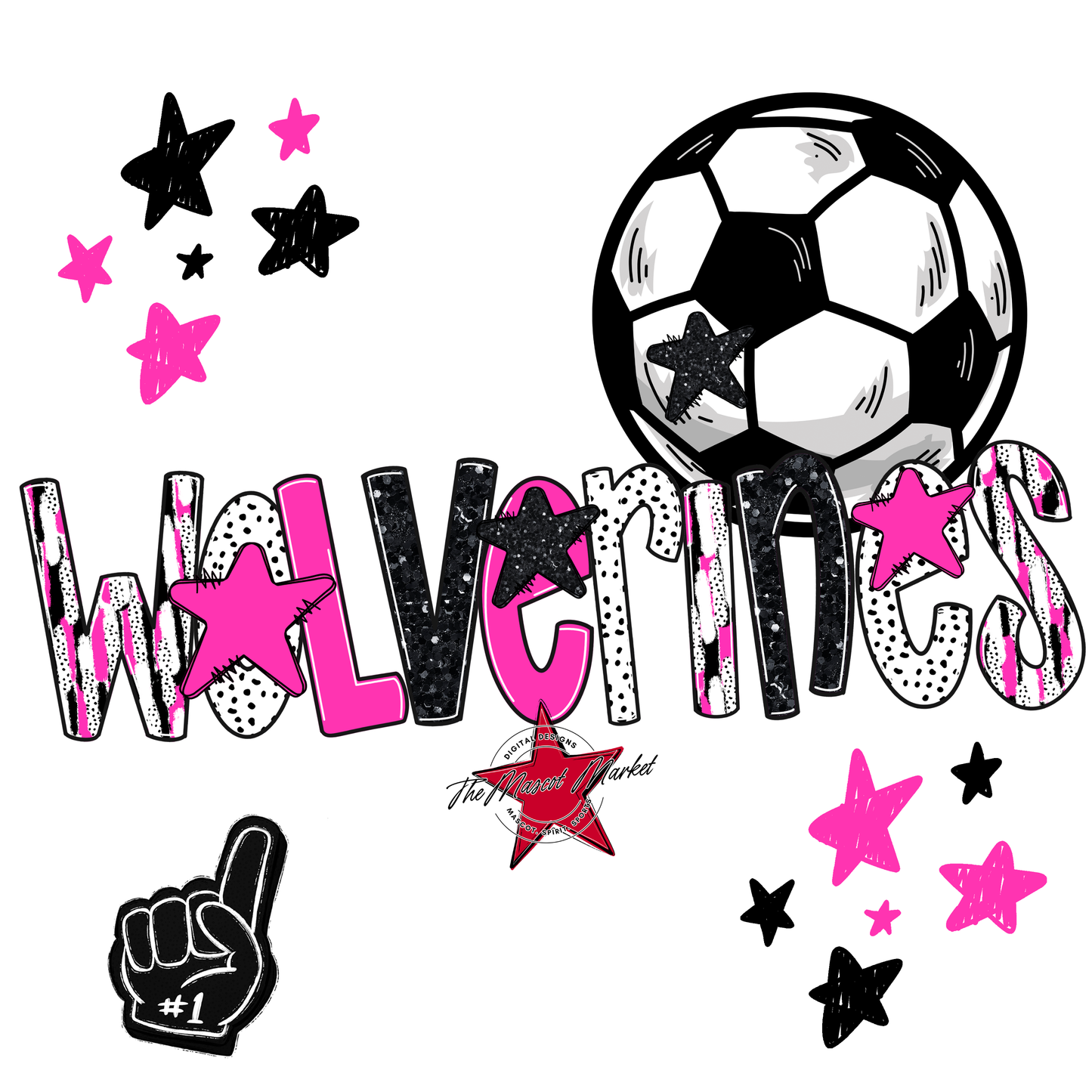 Wolverines Soccer Scrape-Pink