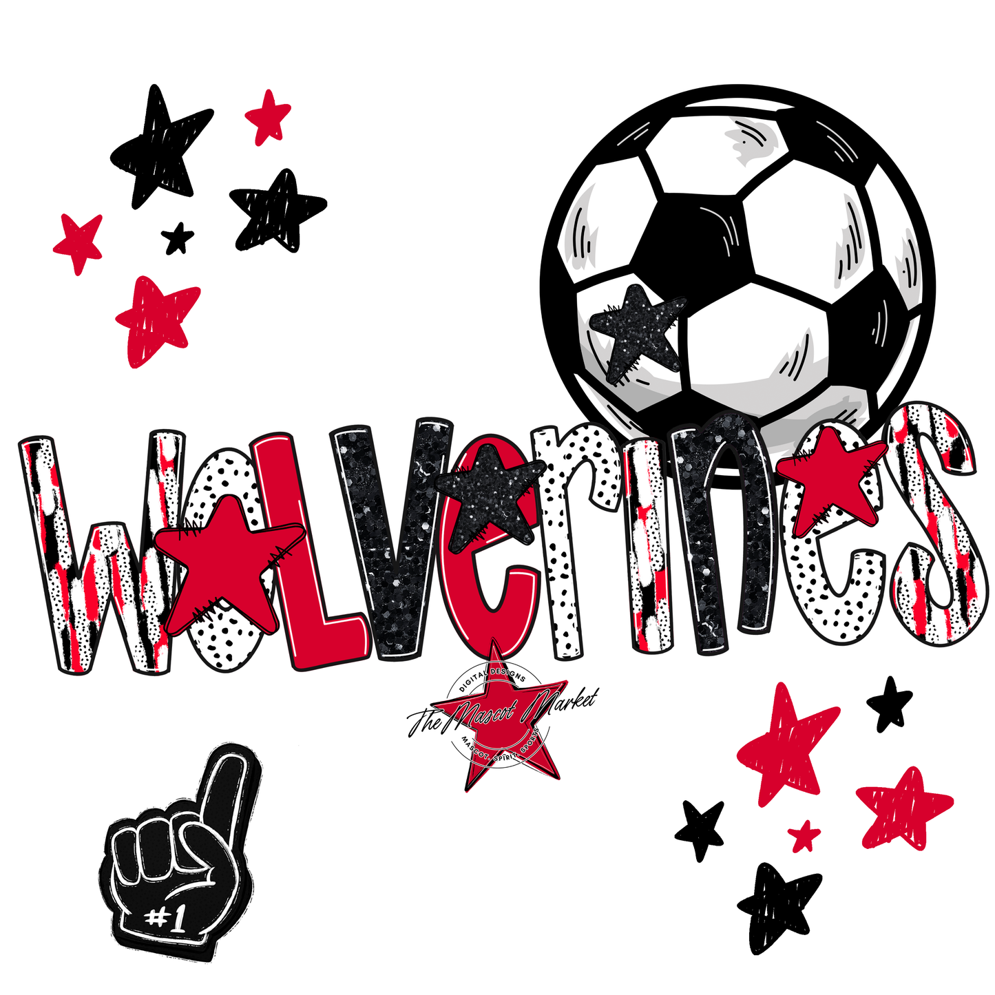 Wolverines Soccer Scrape-Red
