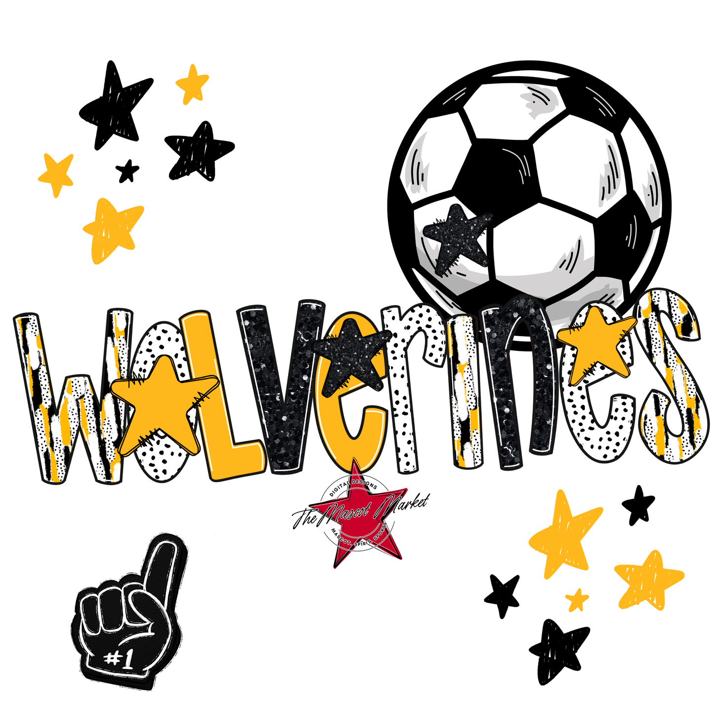 Wolverines Soccer Scrape-Yellow