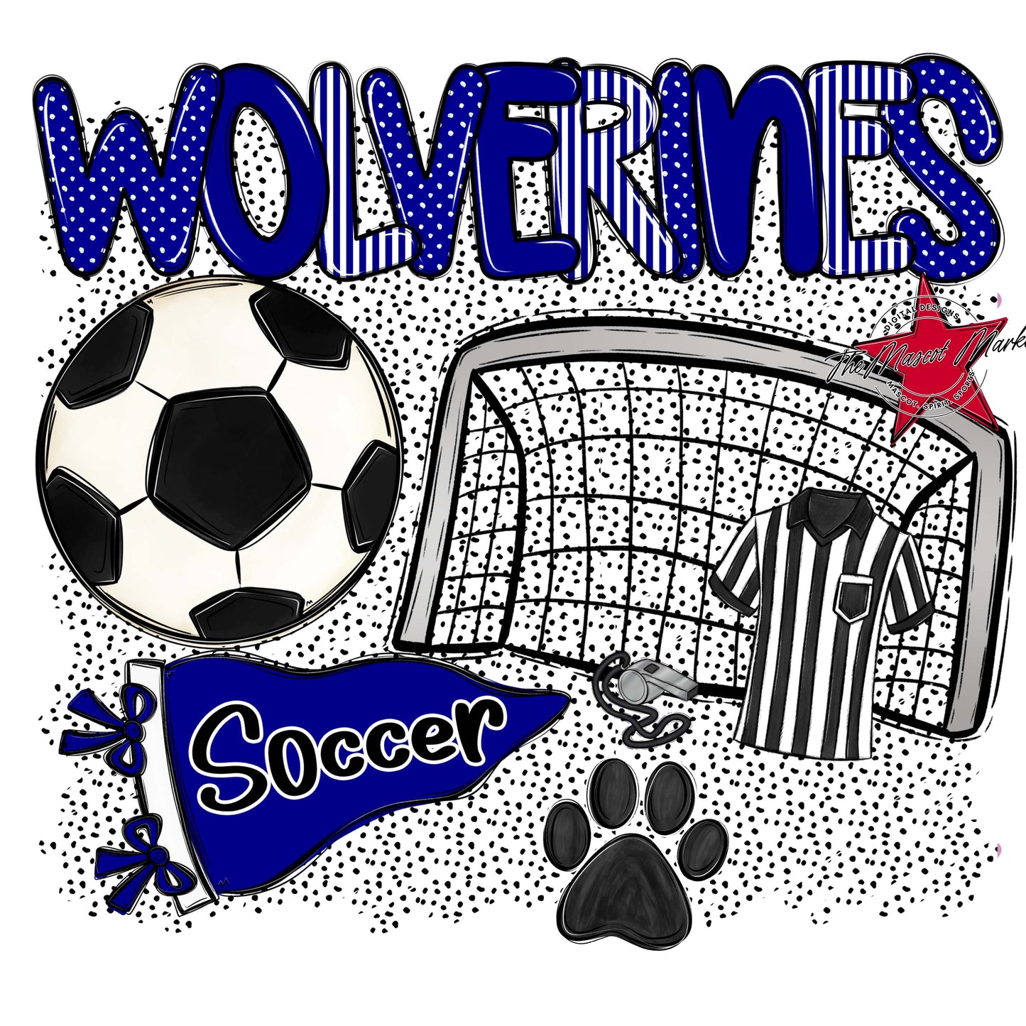 Wolverines Soccer Spirit-Blue