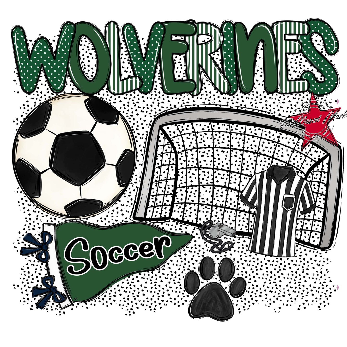 Wolverines Soccer Spirit-Green