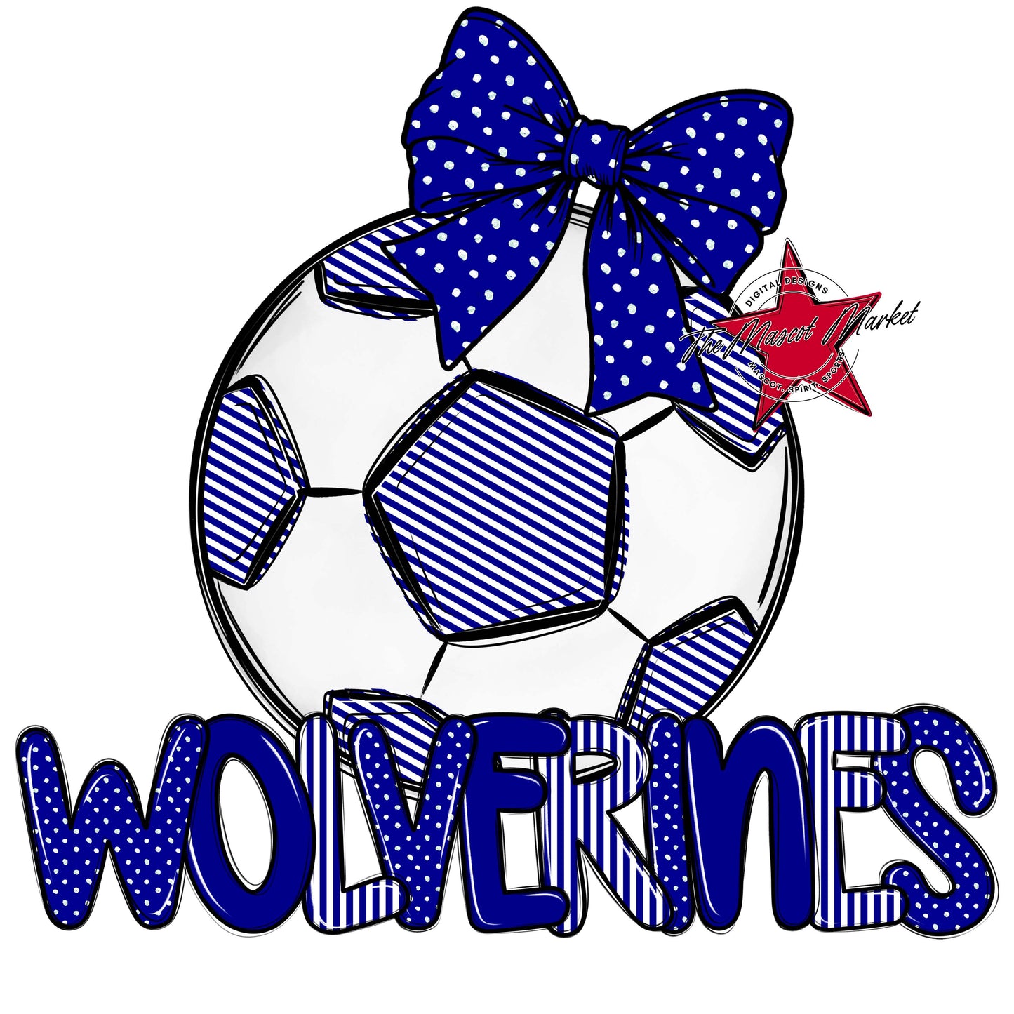 Wolverines Soccer Spirit Design-Blue
