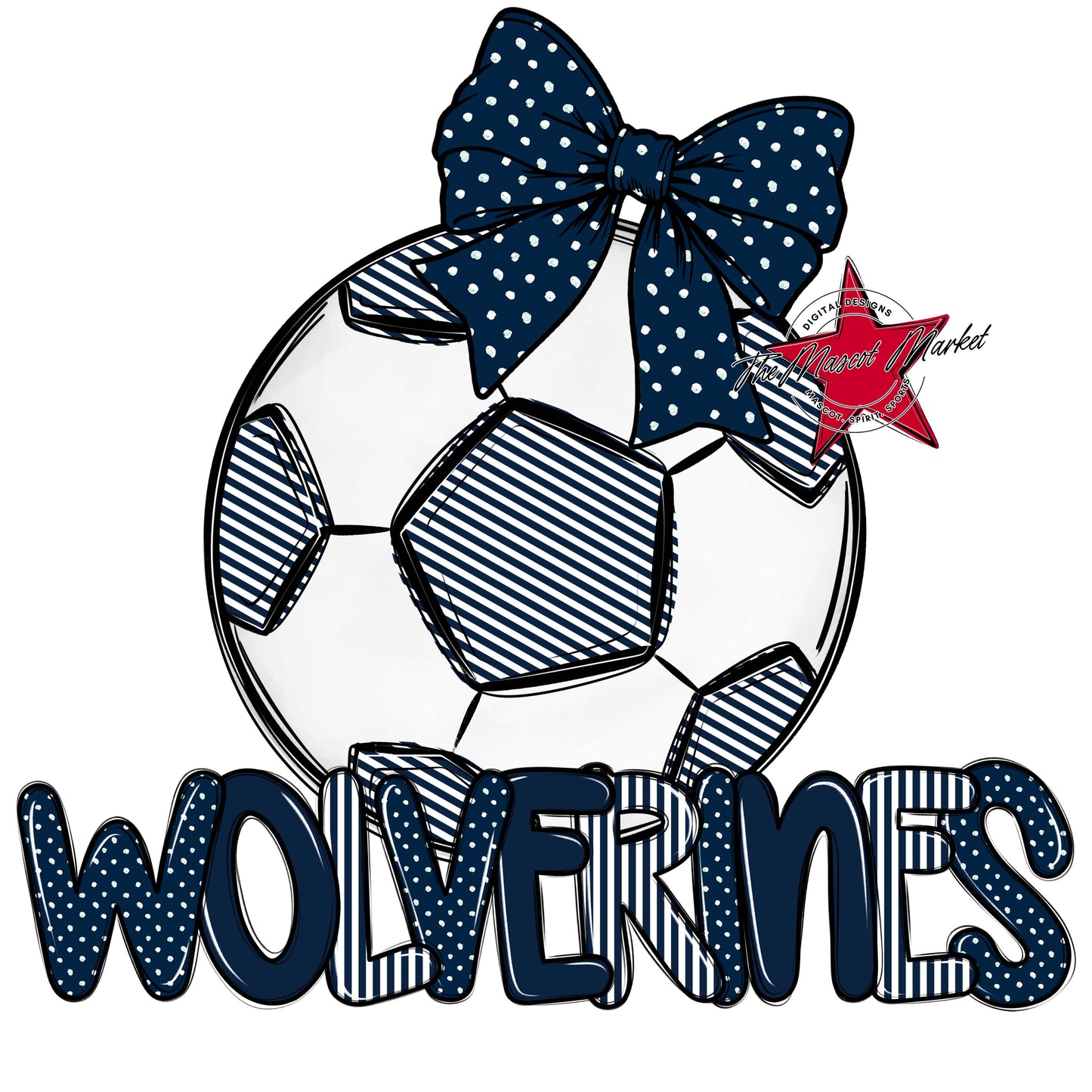 Wolverines Soccer Spirit Design-Navy
