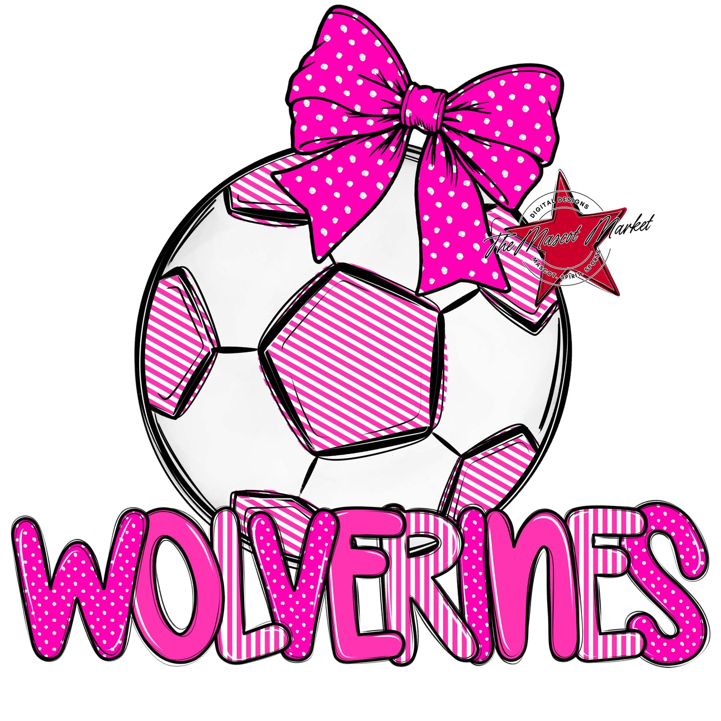 Wolverines Soccer Spirit Design-Pink