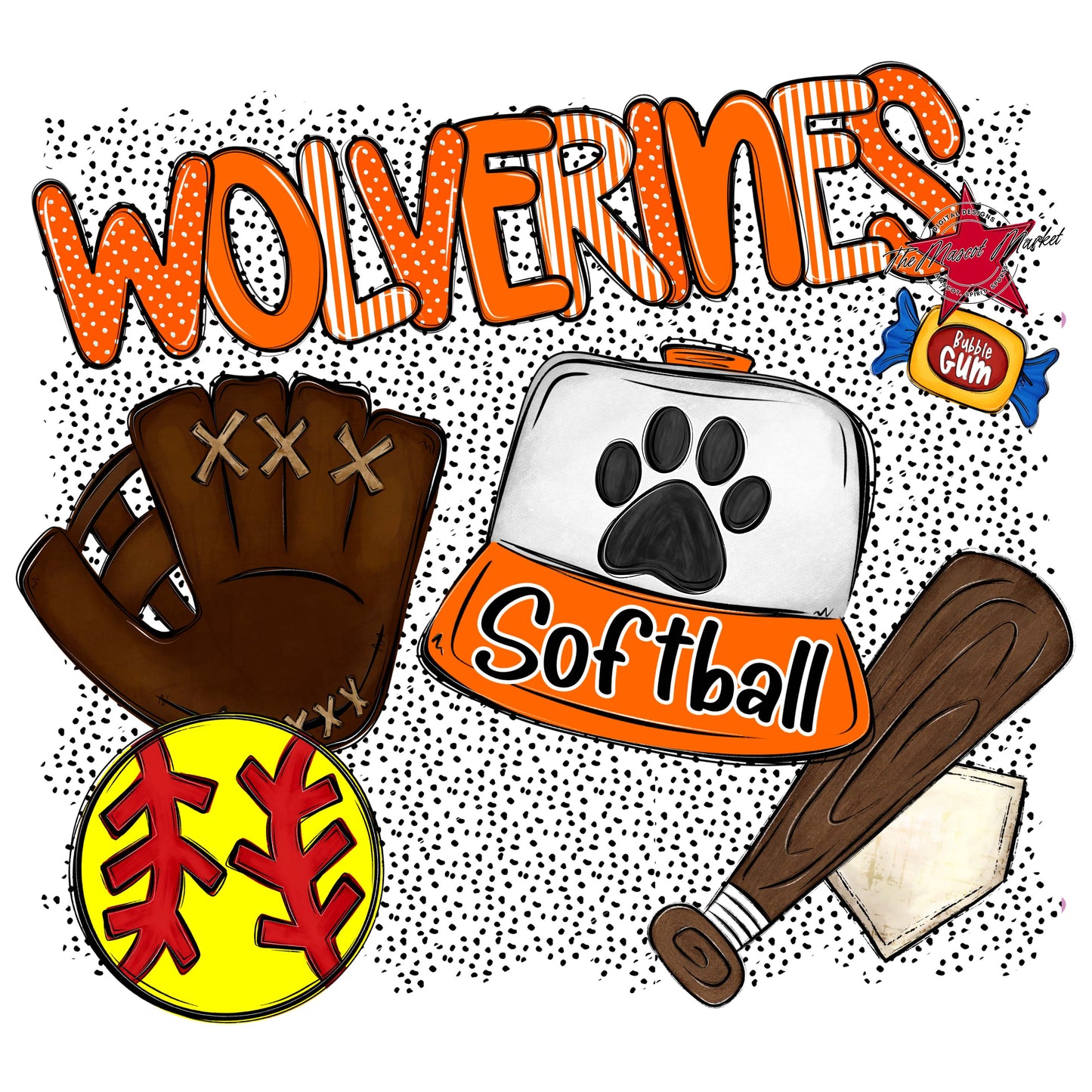 Wolverines Softball Spirit-Orange