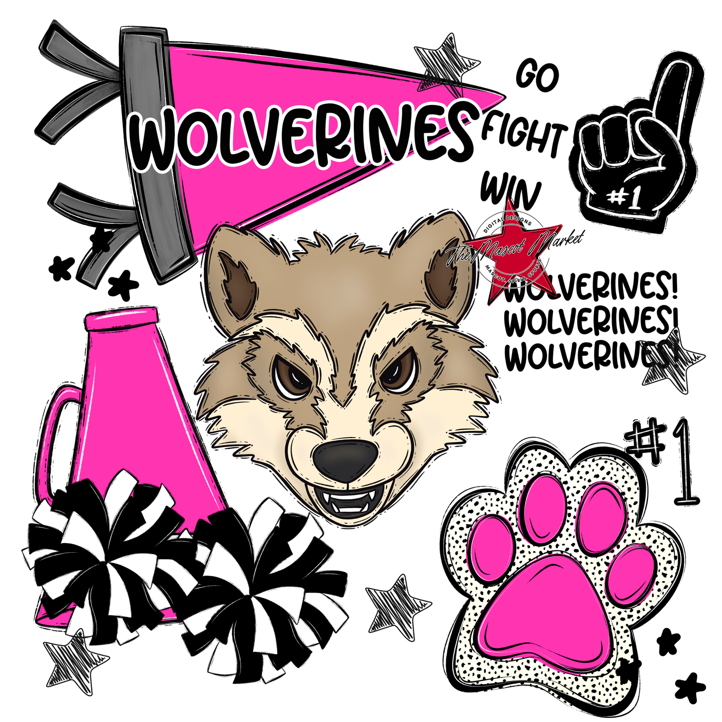 Wolverines Spirit Design-Pink