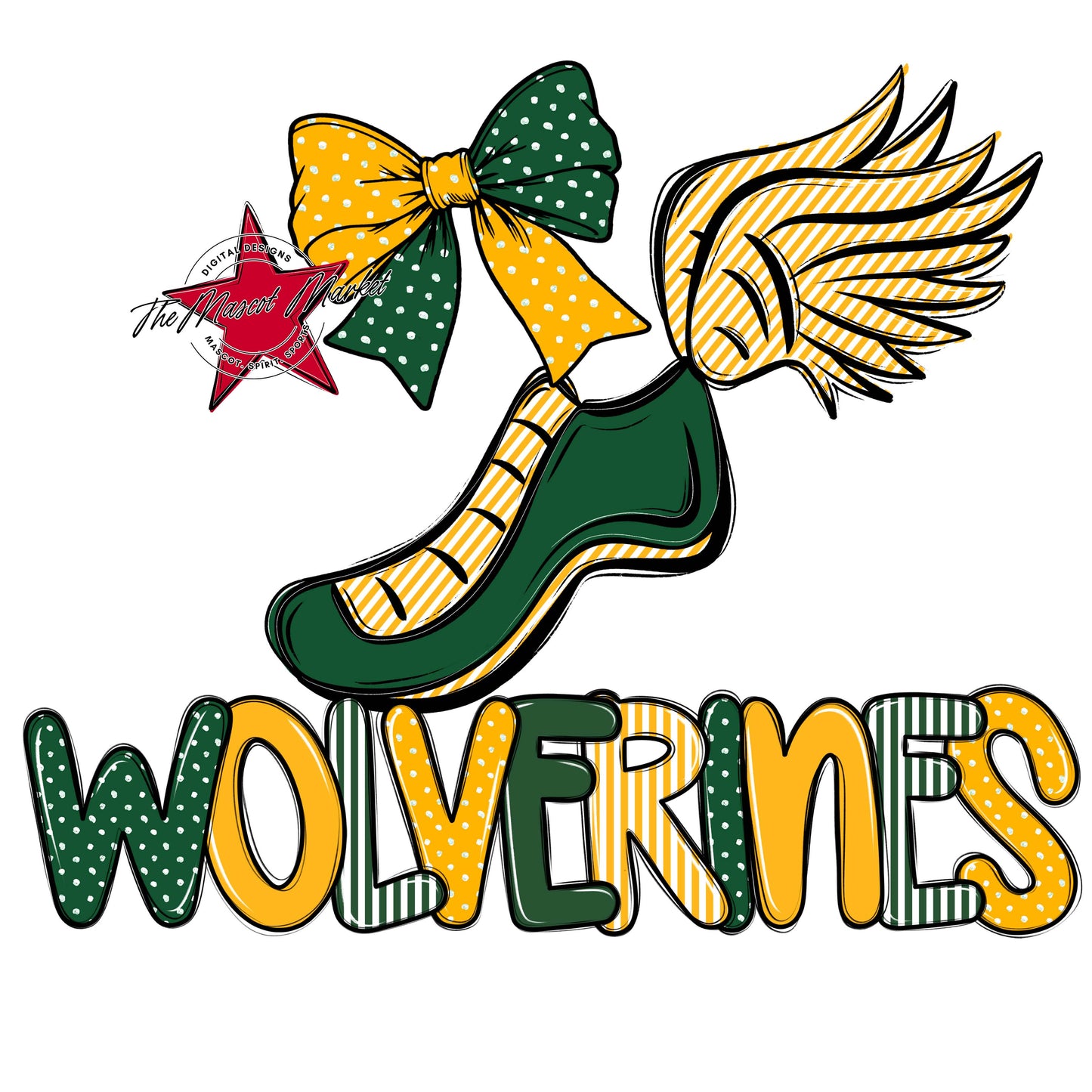 Wolverines Track Spirit Design-Green & Yellow