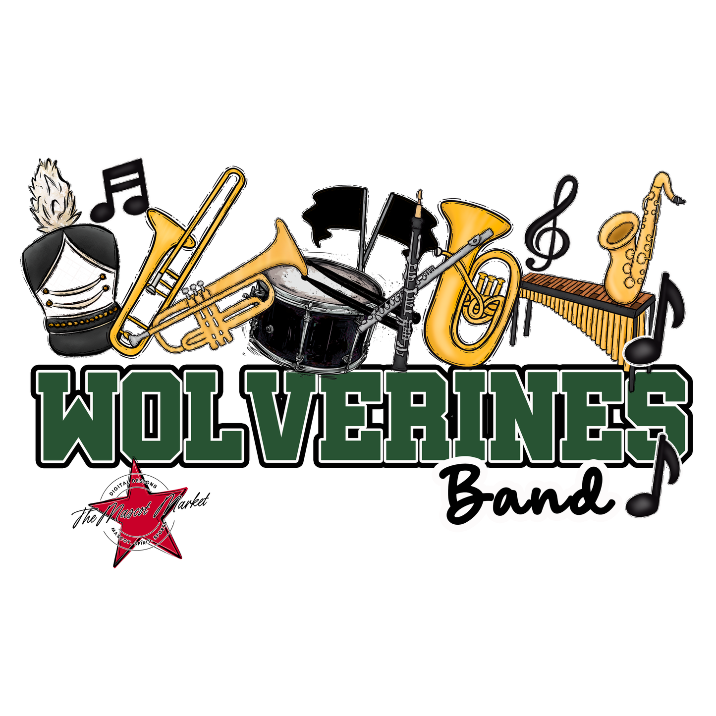 Wolverines Varsity Band-Green