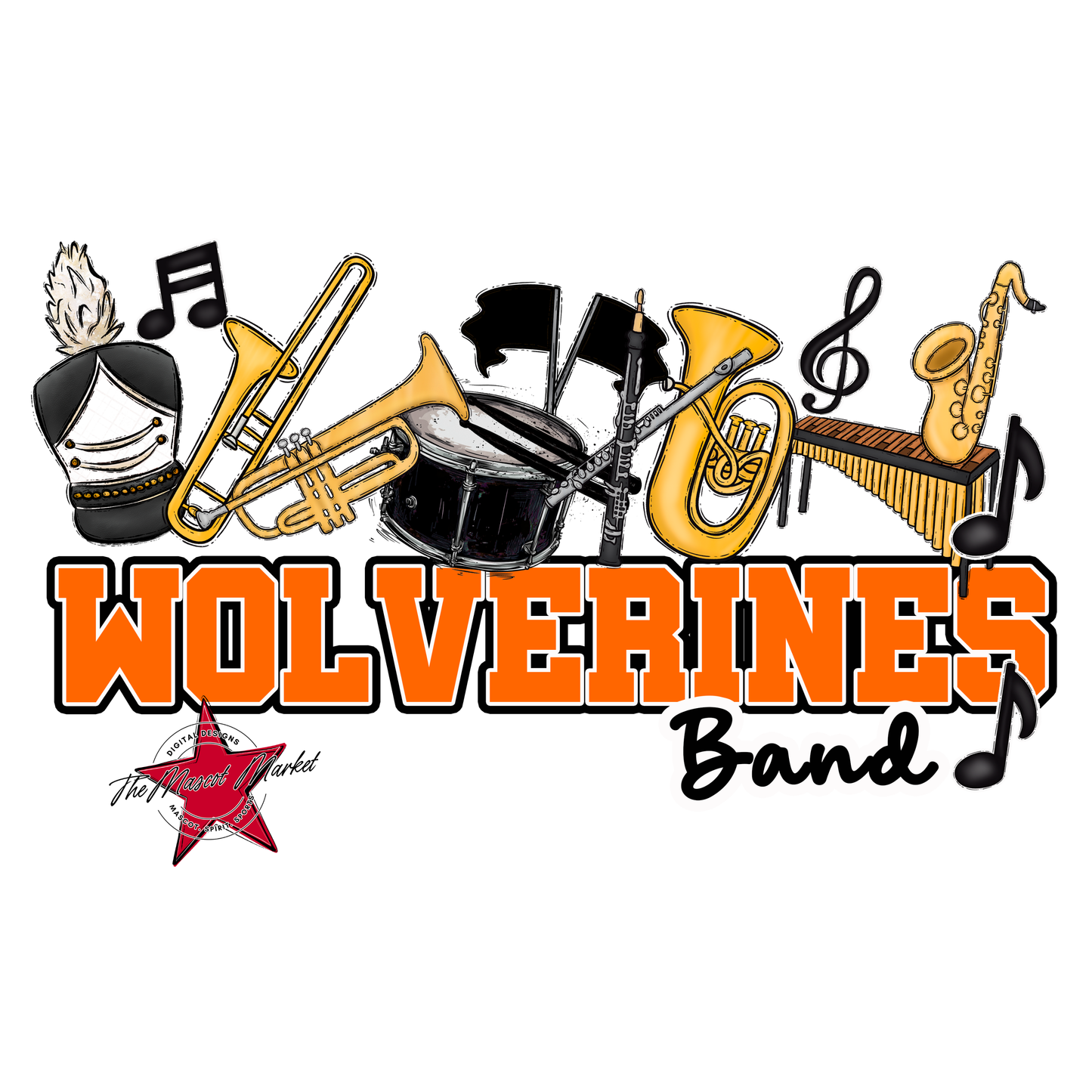 Wolverines Varsity Band-Orange