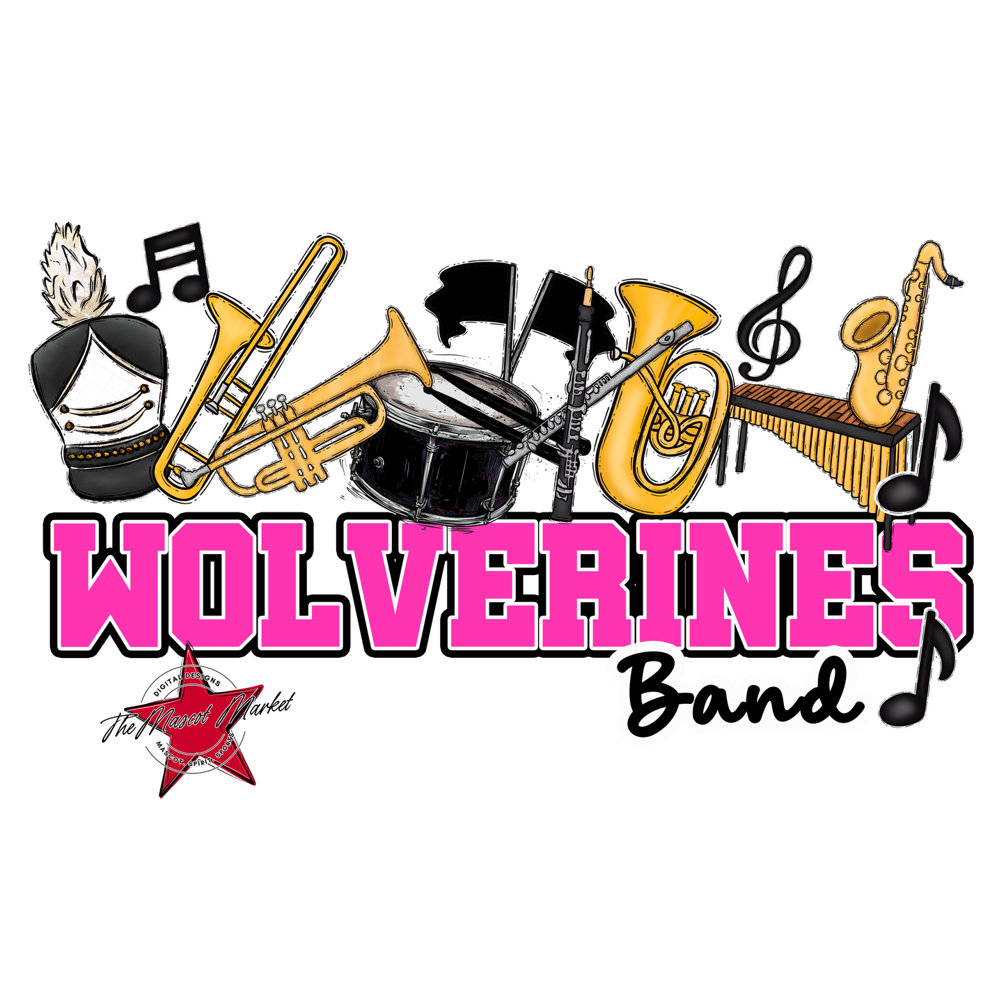 Wolverines Varsity Band-Pink