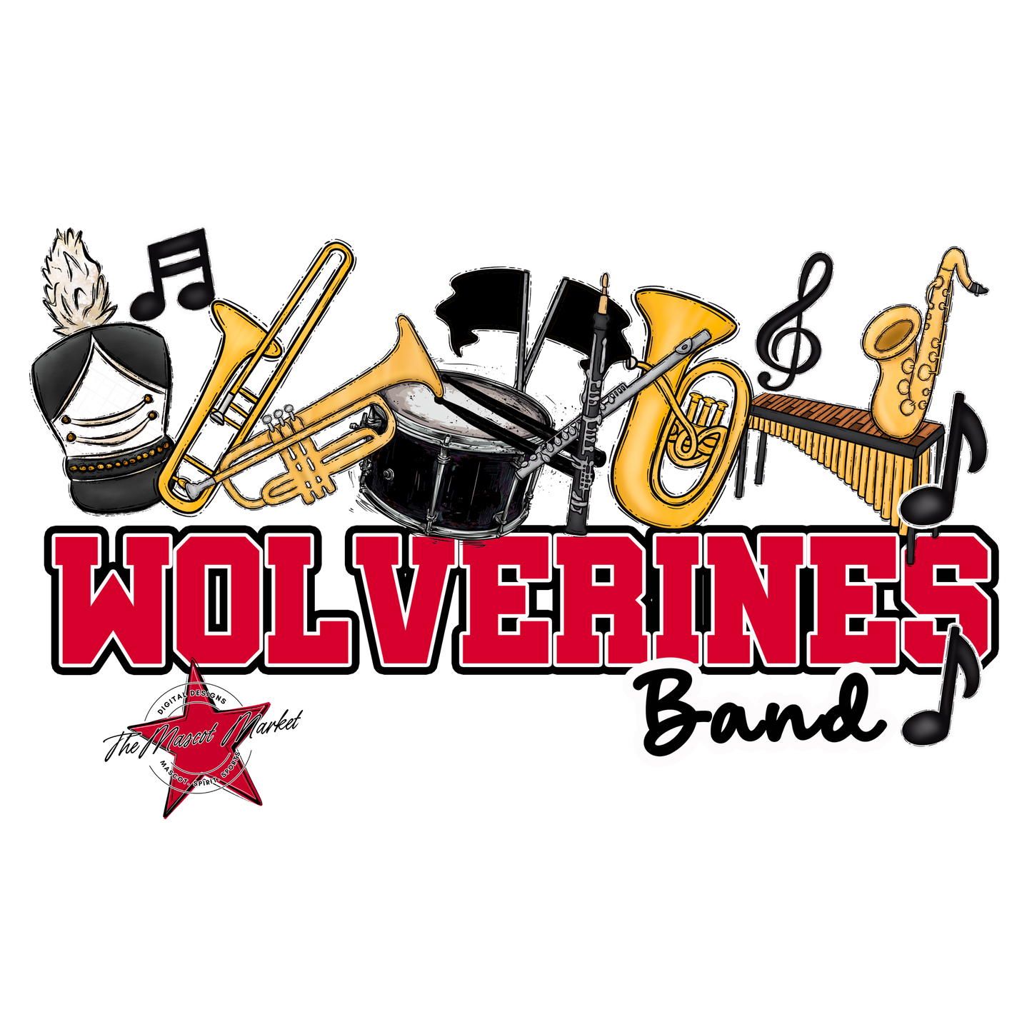 Wolverines Varsity Band-Red