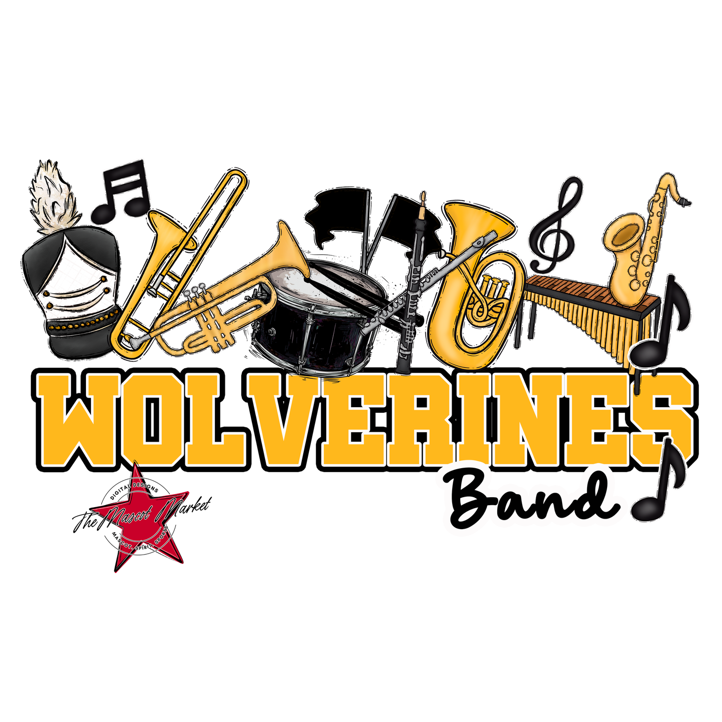 Wolverines Varsity Band-Yellow