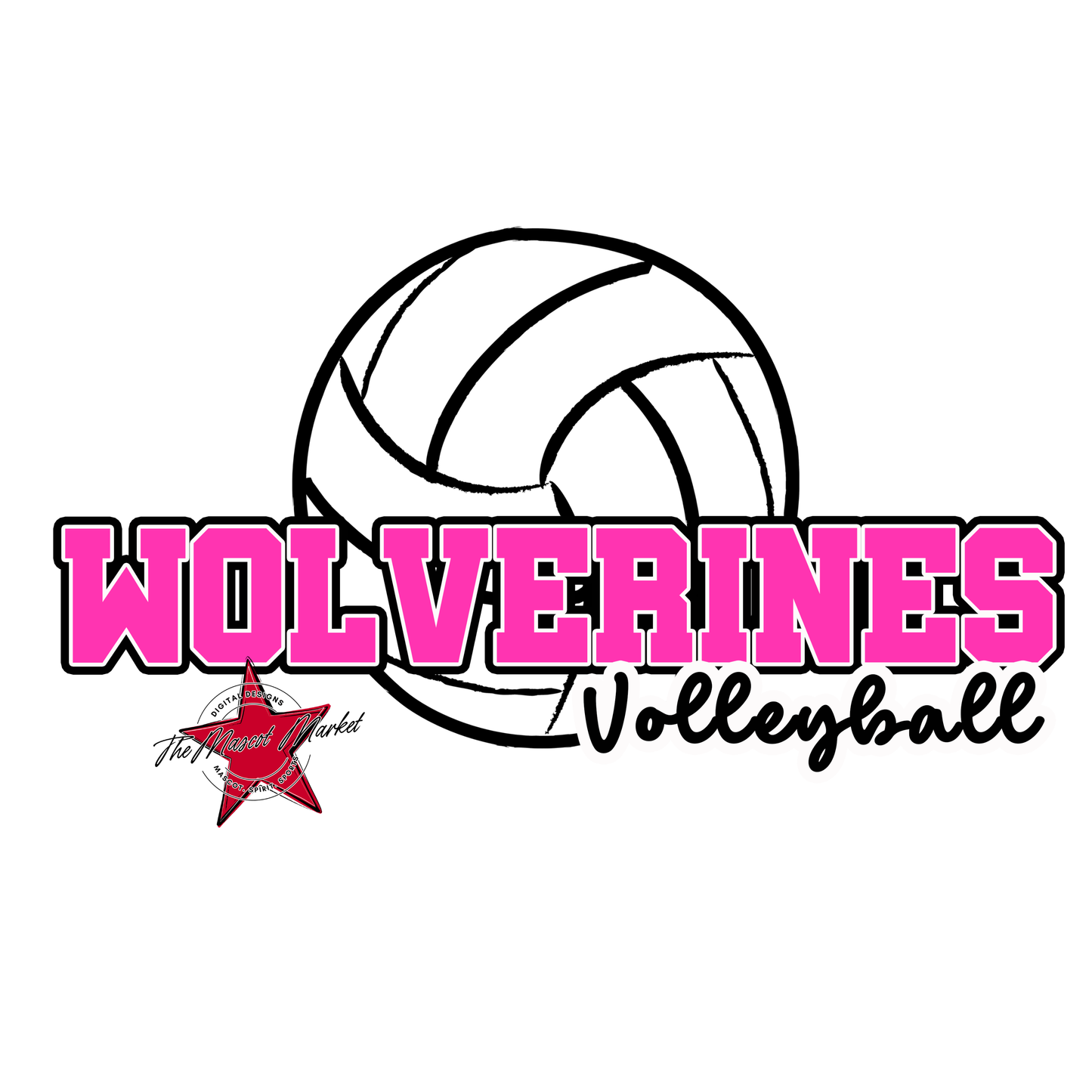 Wolverines Varsity Volleyball-Pink