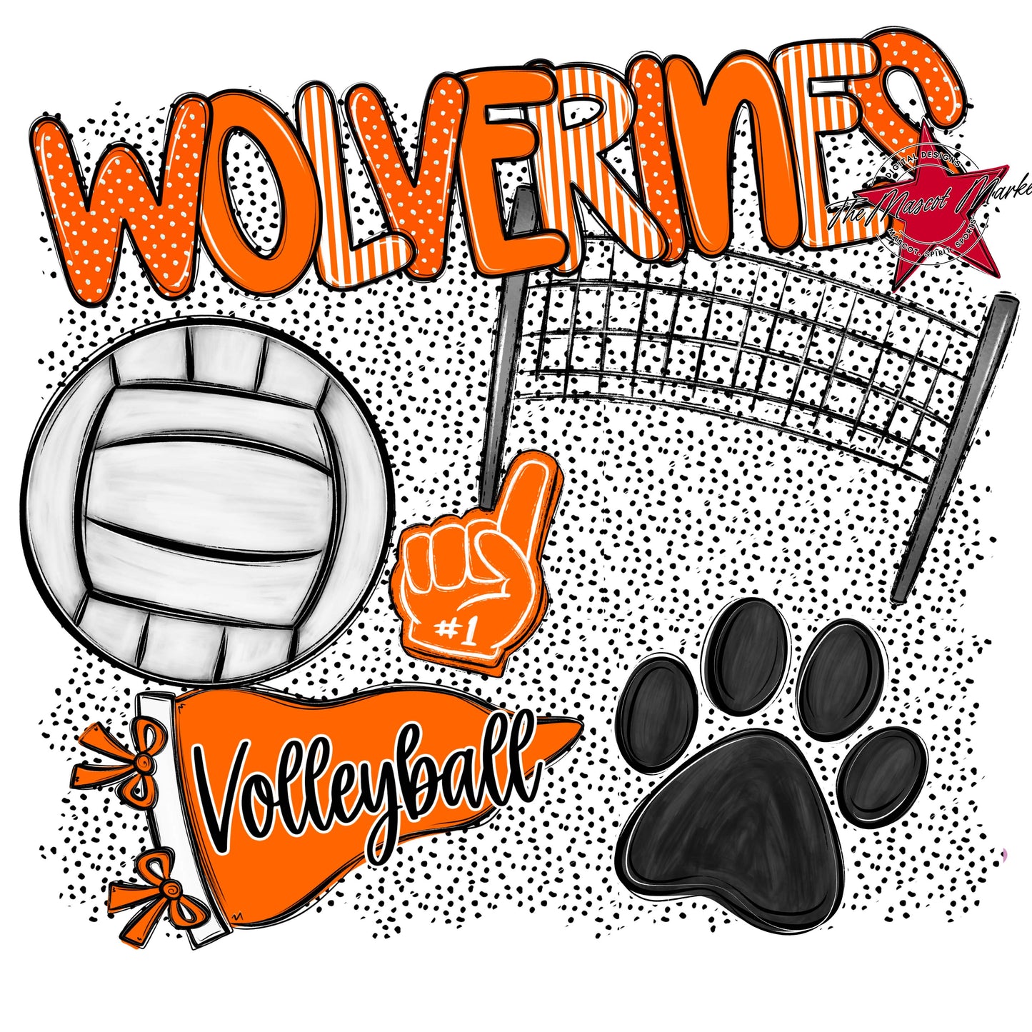 Wolverines Volleyball Spirit-Orange