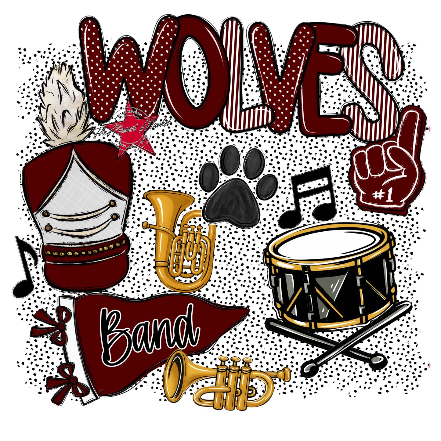 Wolves Band Spirit-Maroon