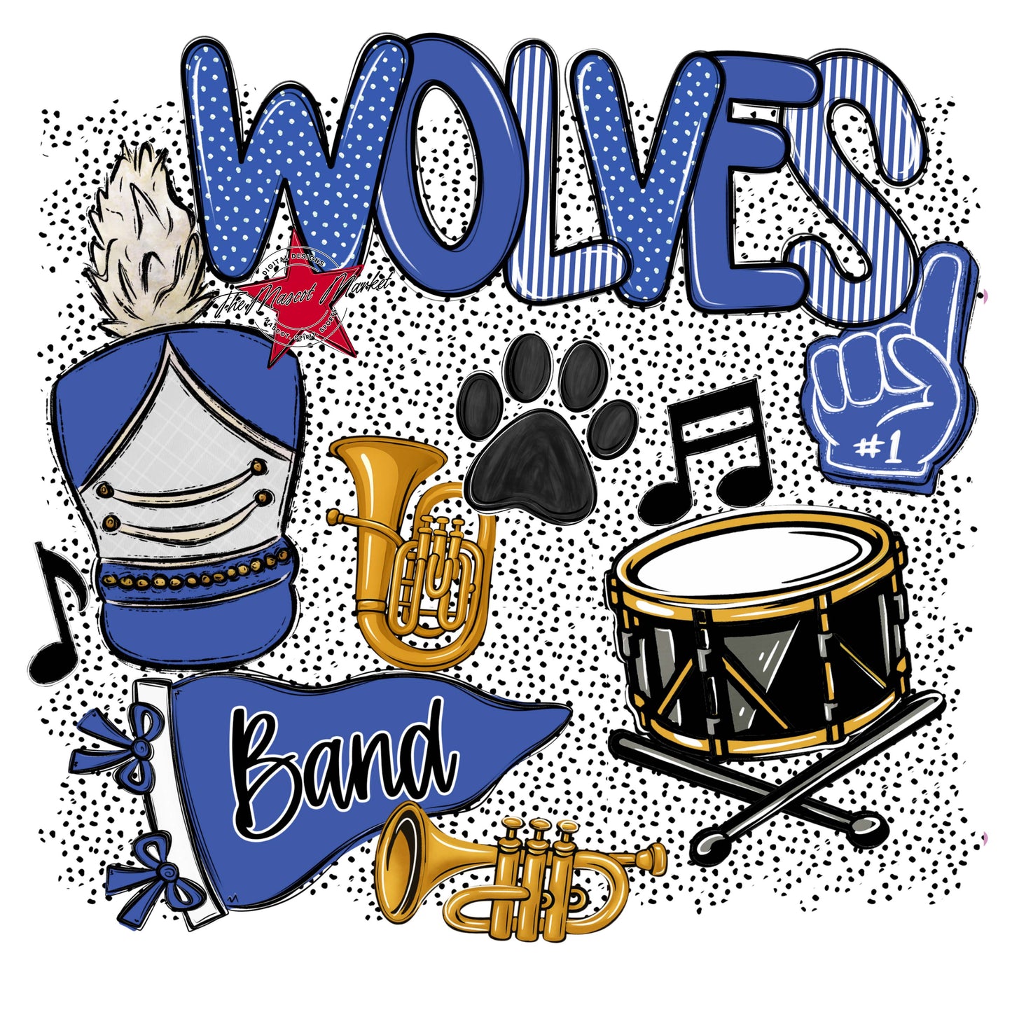 Wolves Band Spirit-Off Blue
