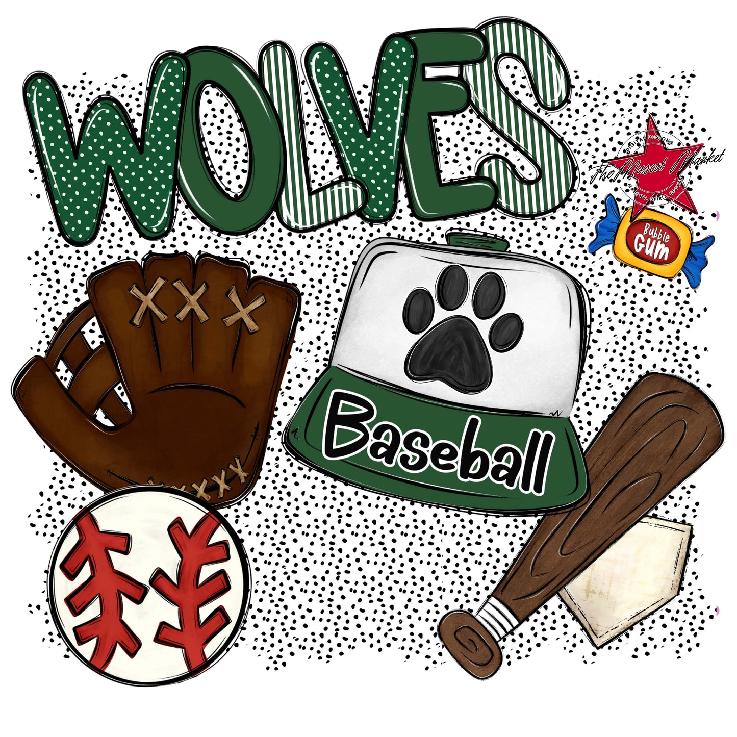 Wolves Baseball Spirit-Green