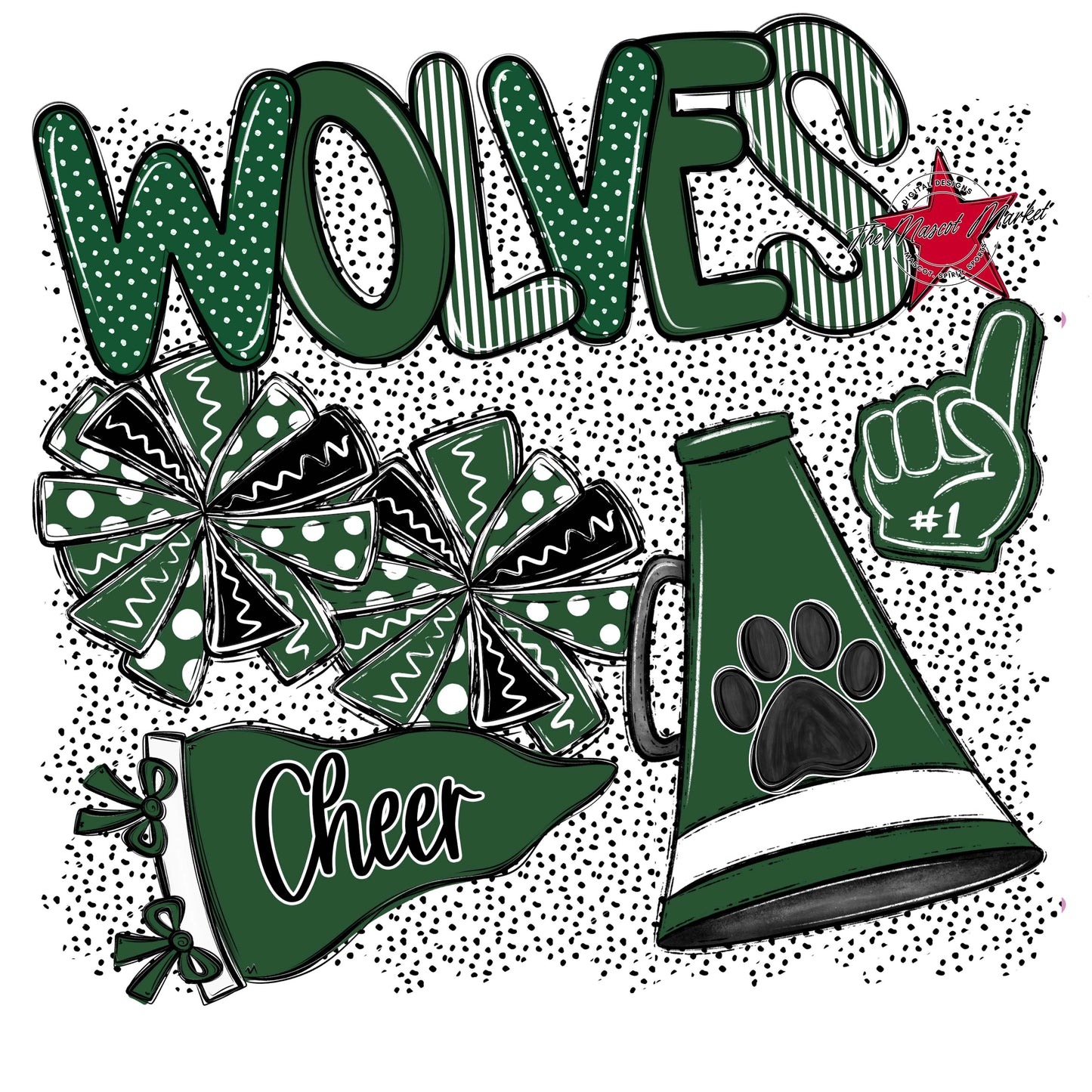 Wolves Cheer Spirit-Green