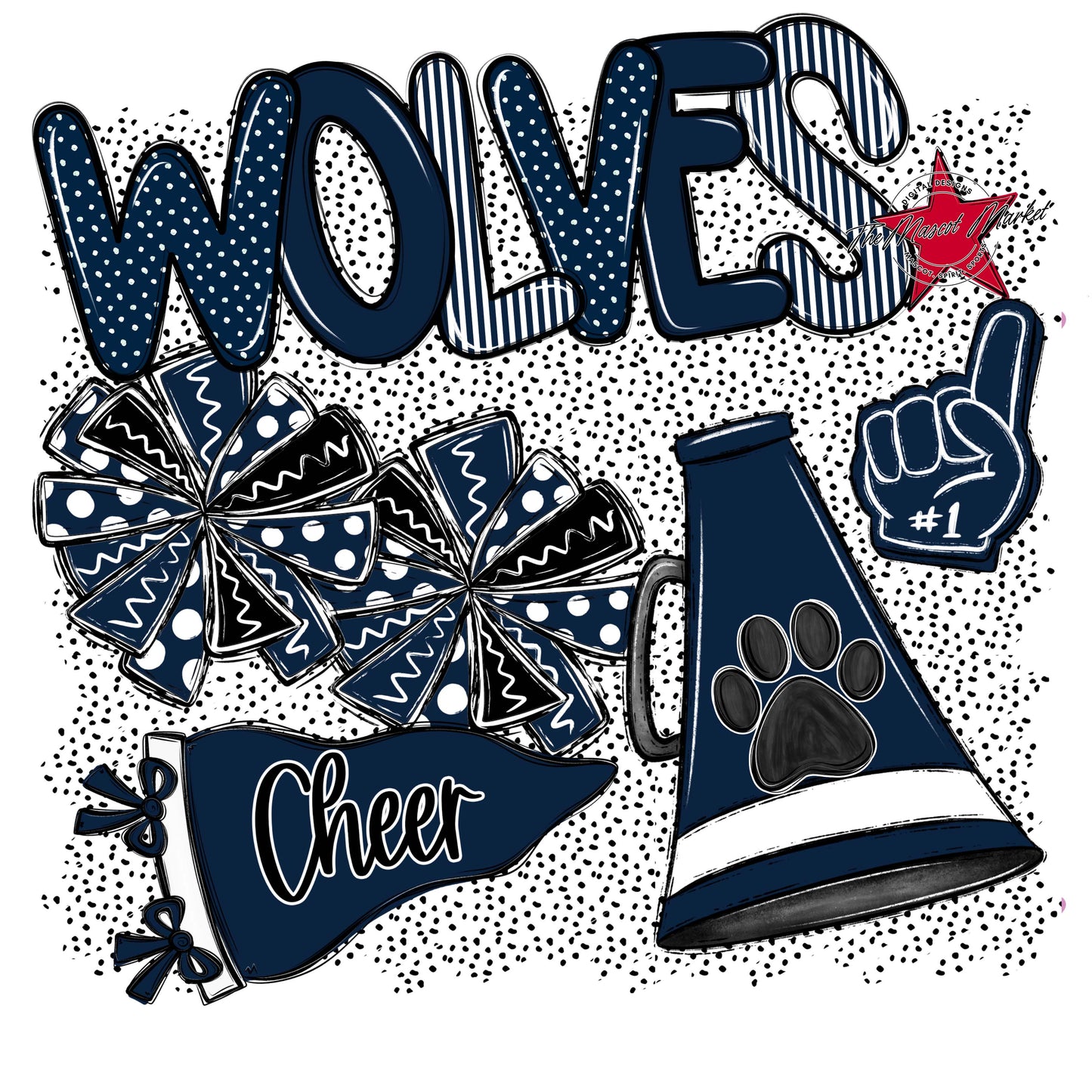 Wolves Cheer Spirit-Navy