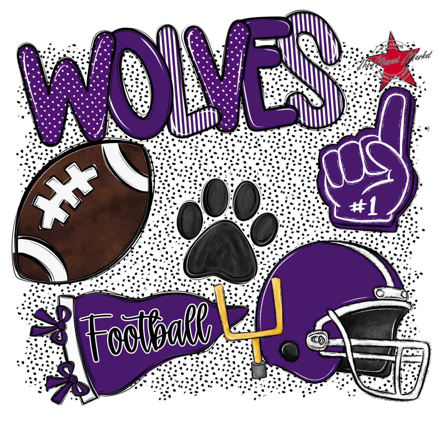 Wolves Football Spirit-Purple