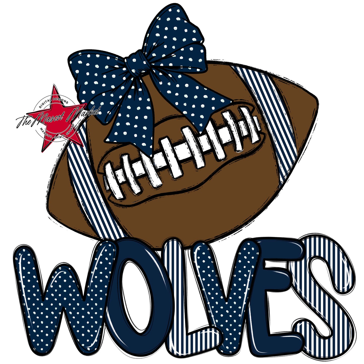 Wolves Football Spirit Design-Navy