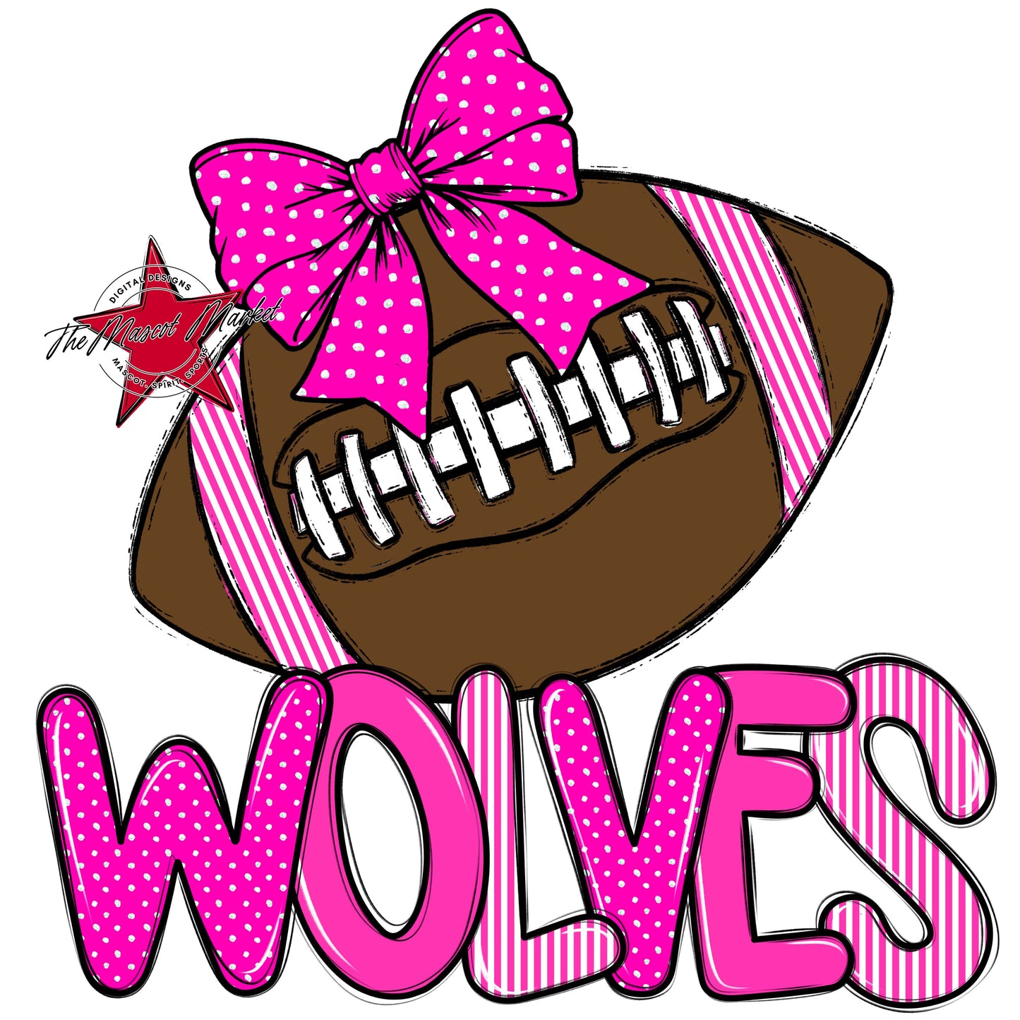 Wolves Football Spirit Design-Pink