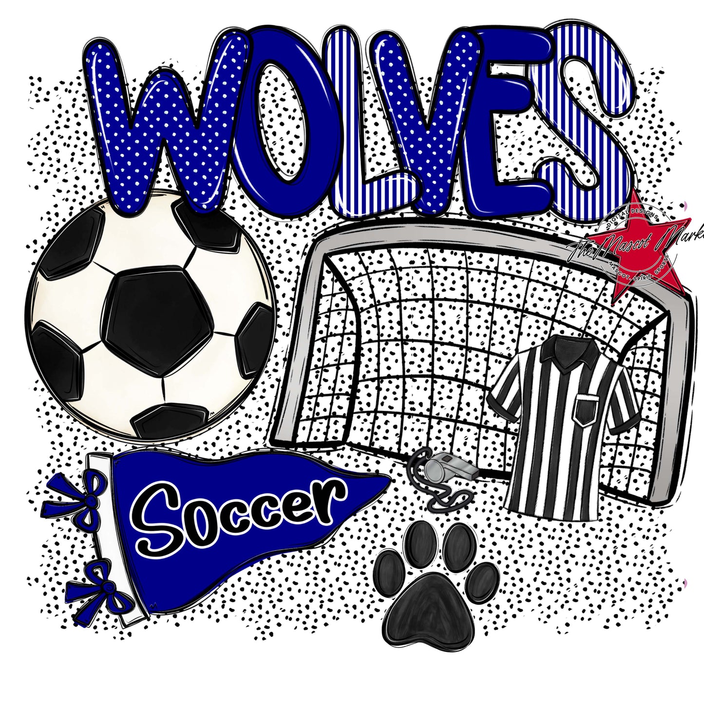 Wolves Soccer Spirit-Blue