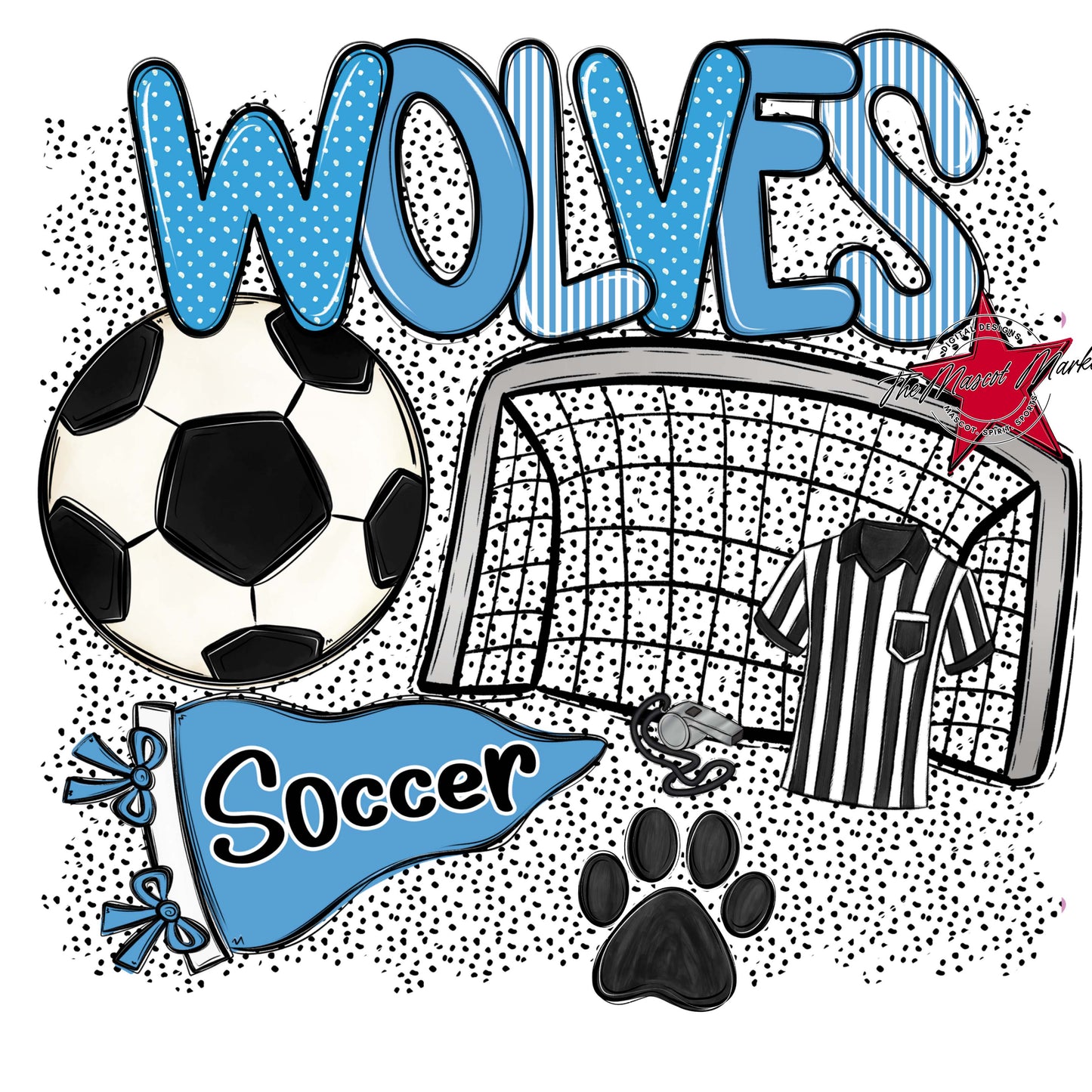 Wolves Soccer Spirit-Carolina Blue
