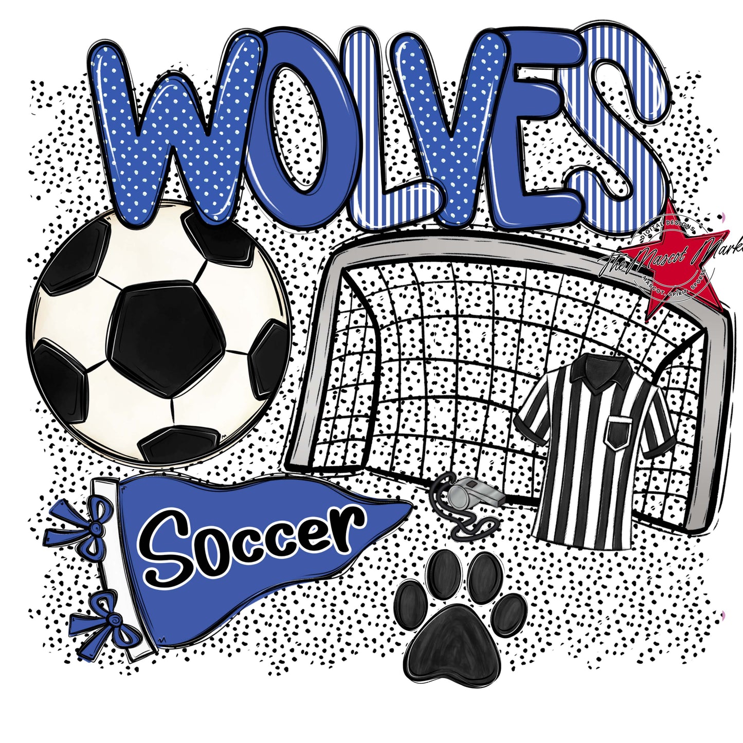 Wolves Soccer Spirit-Off Blue