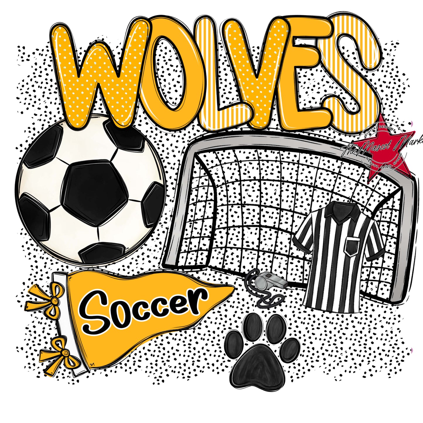 Wolves Soccer Spirit-Yellow