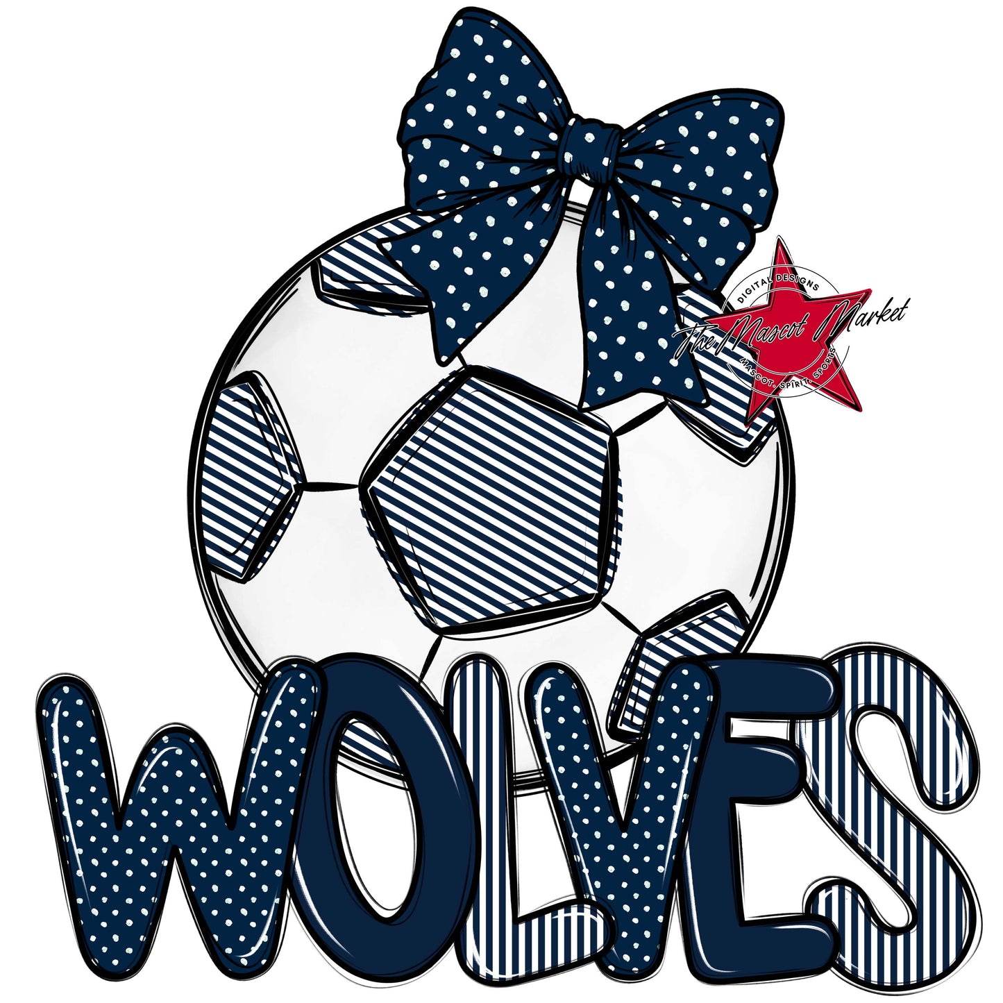 Wolves Soccer Spirit Design-Navy