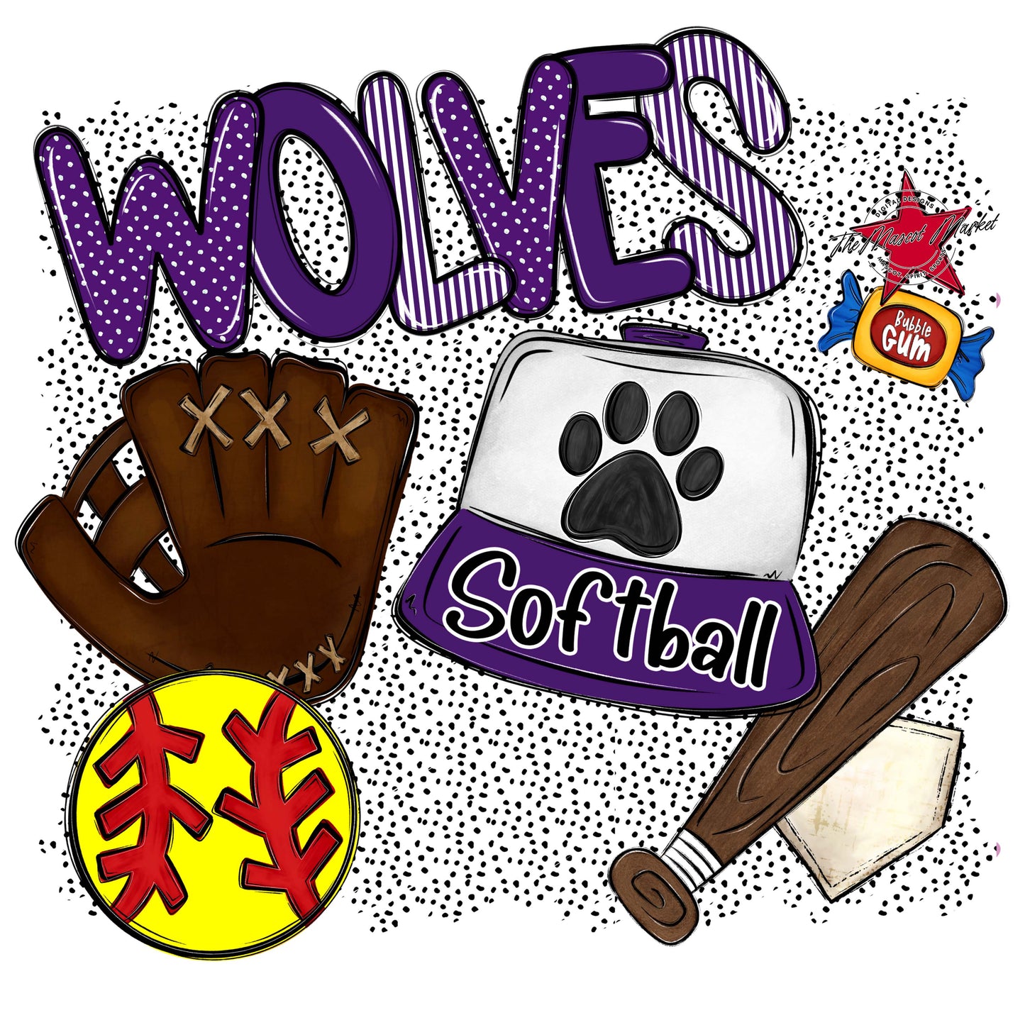 Wolves Softball Spirit-Purple