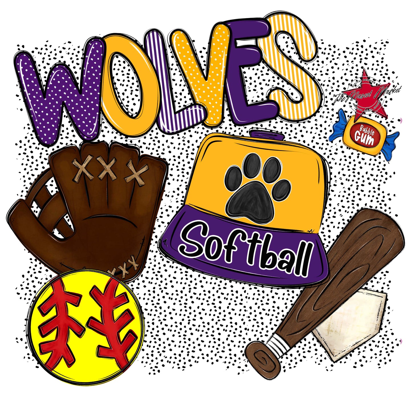 Wolves Softball Spirit-Purple & Yellow