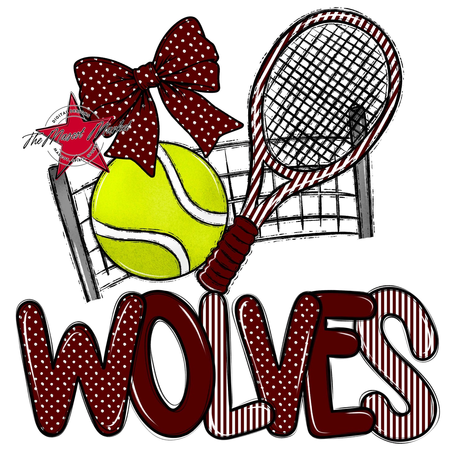 Wolves Tennis Spirit Design-Maroon