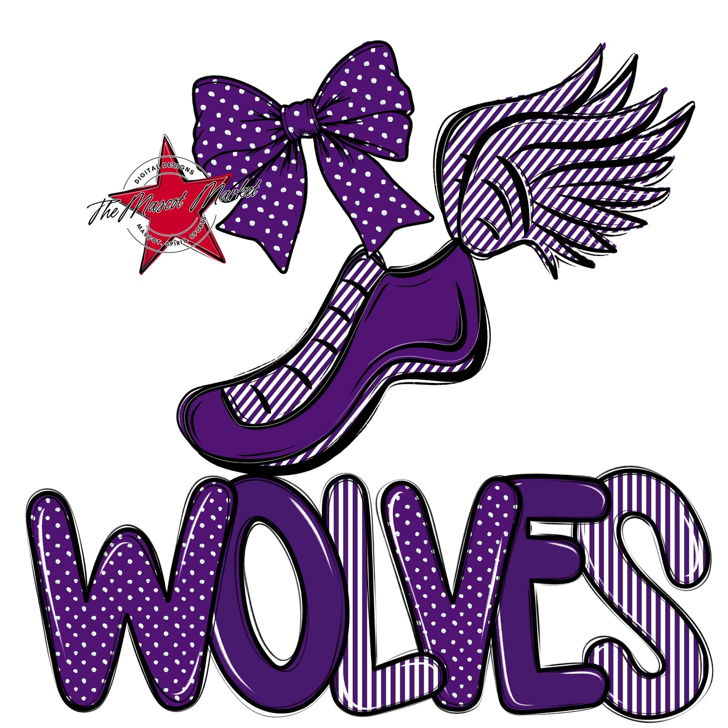 Wolves Track Spirit Design-Purple