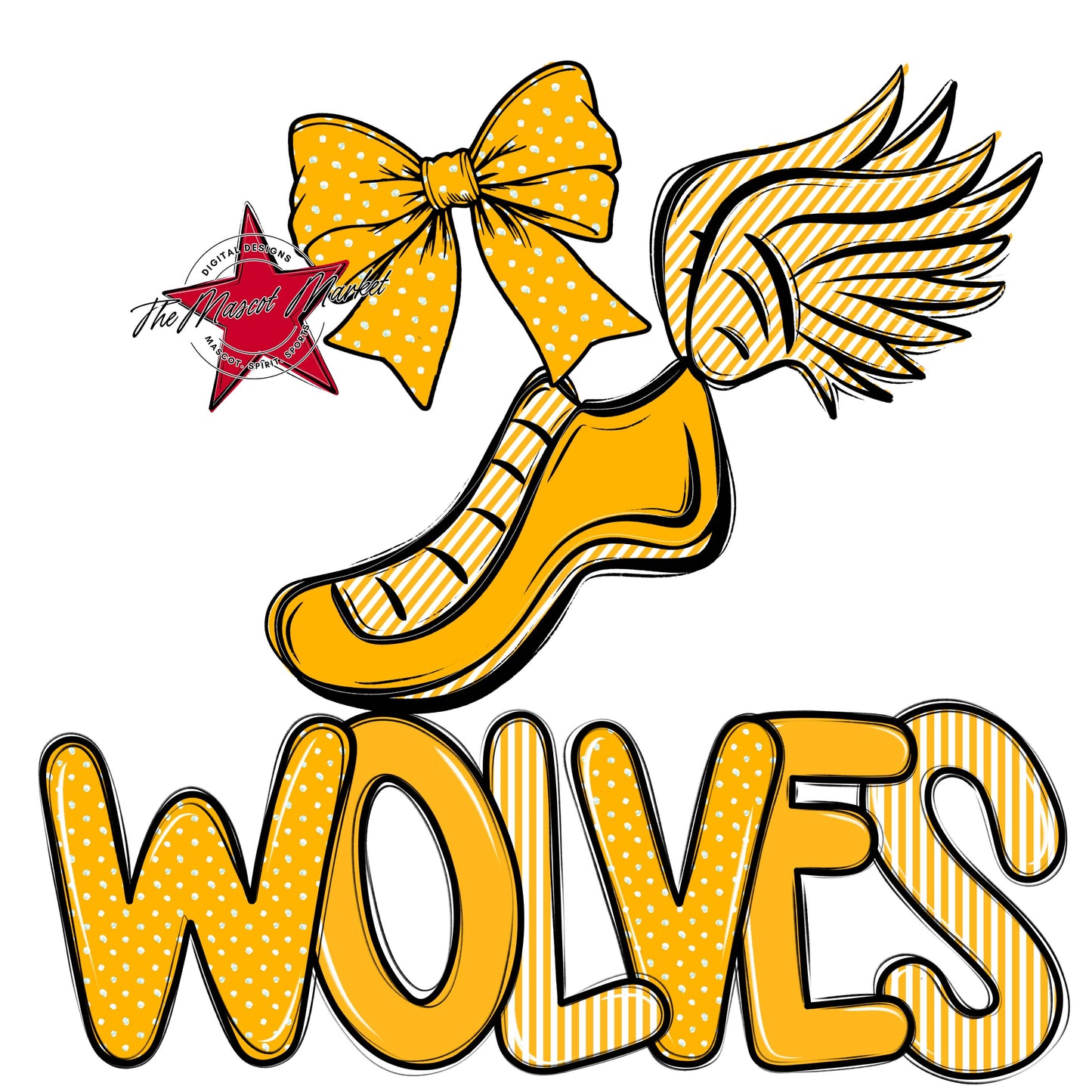 Wolves Track Spirit Design-Yellow