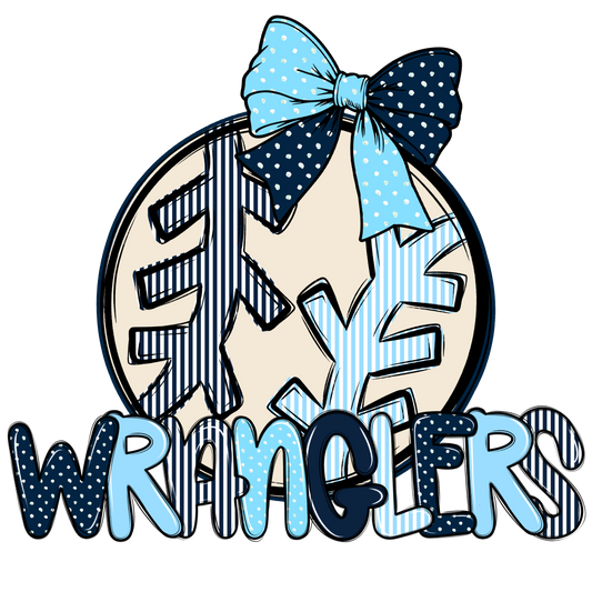 Wranglers Baseball-Softball Spirit Design-Navy & Columbia Blue